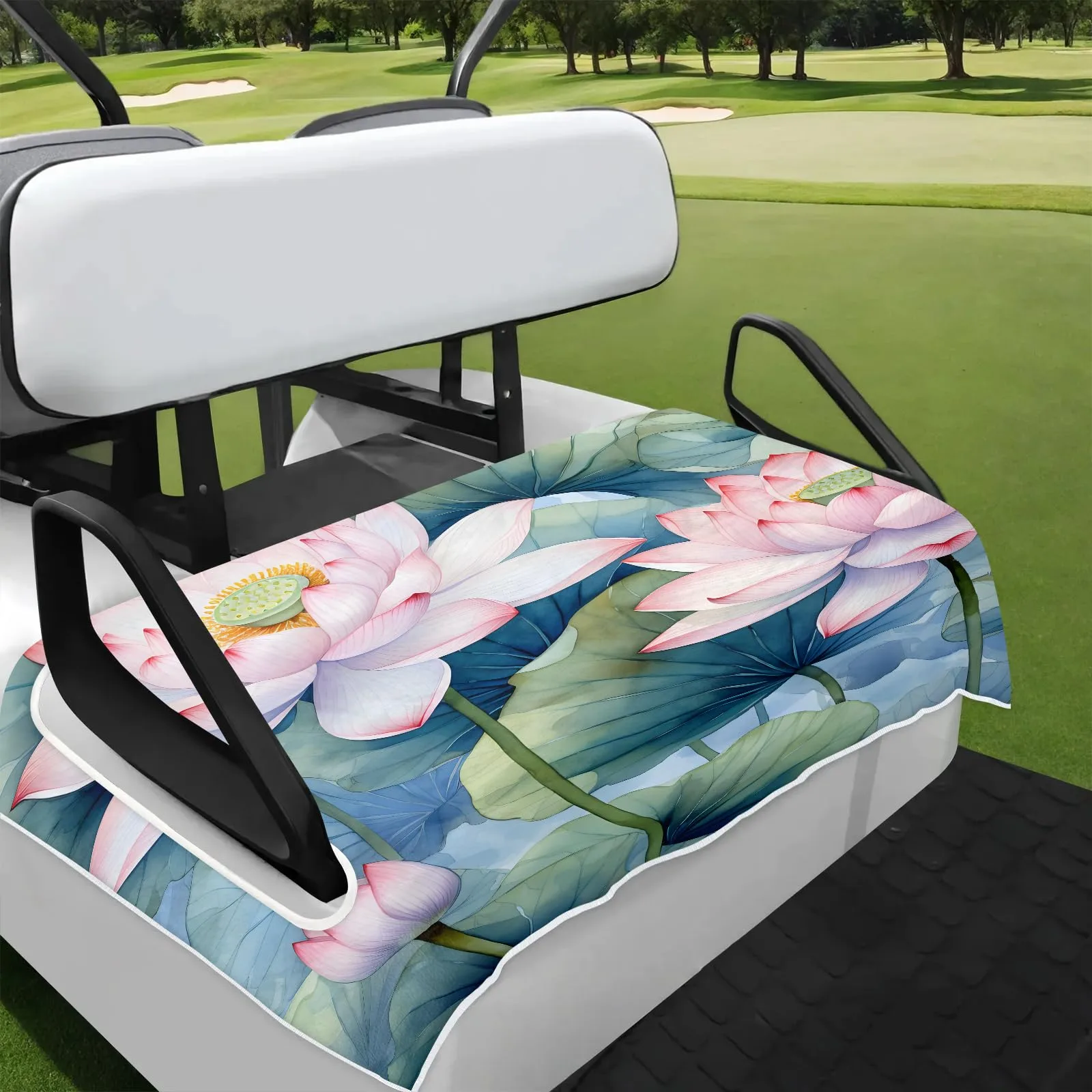 Tiveruda Lotus Flower Golf Cart Seat Cover 51 x 31 in