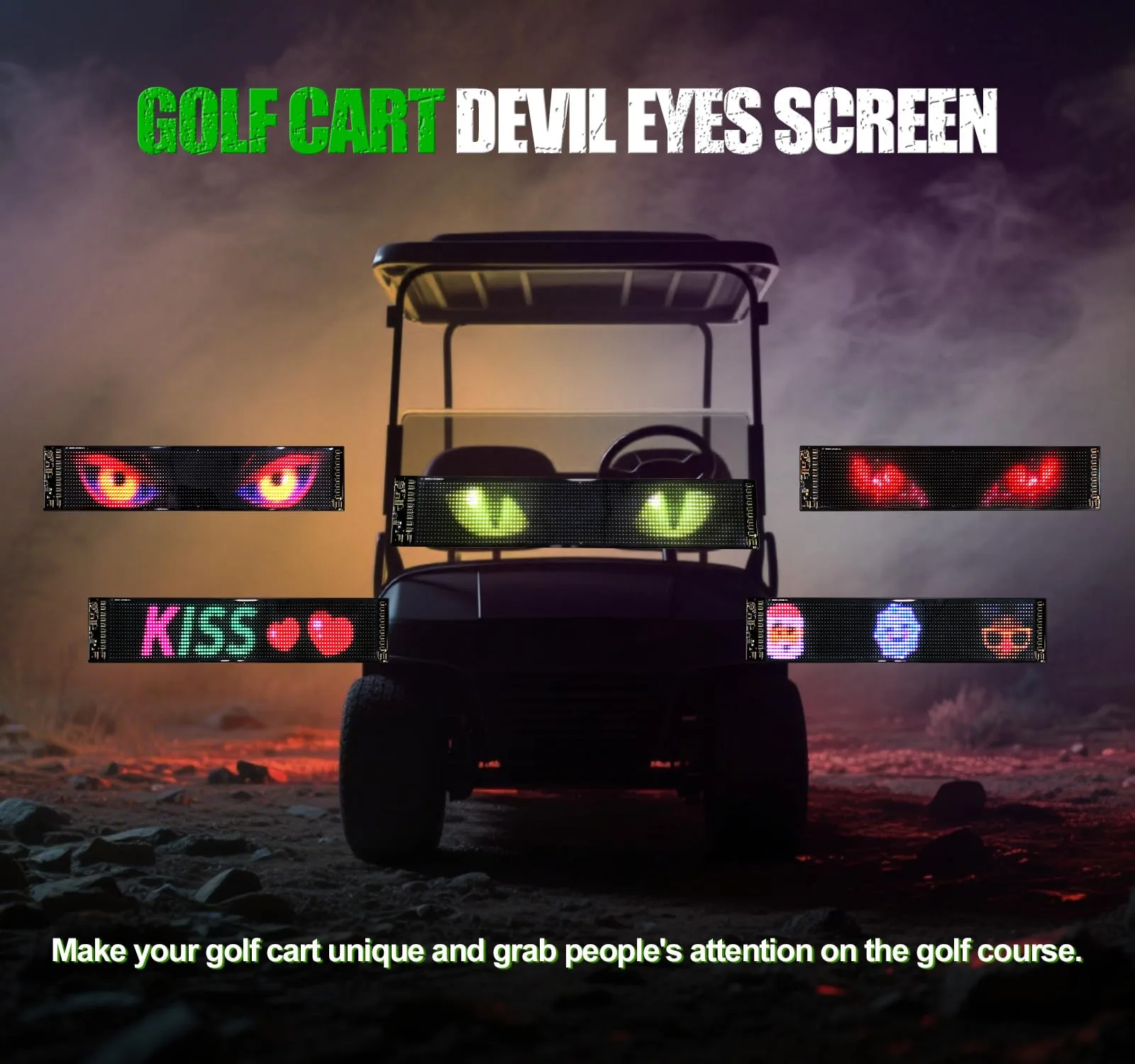 MUMPPRCE Golf Cart Devil Eyes LED Light Sign image 2