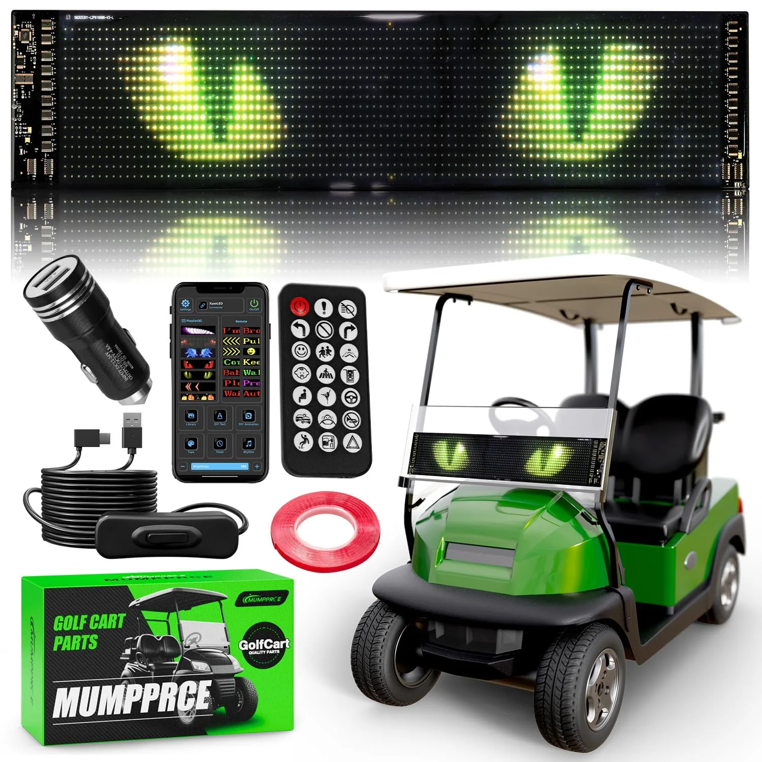 MUMPPRCE Golf Cart Devil Eyes LED Light Sign