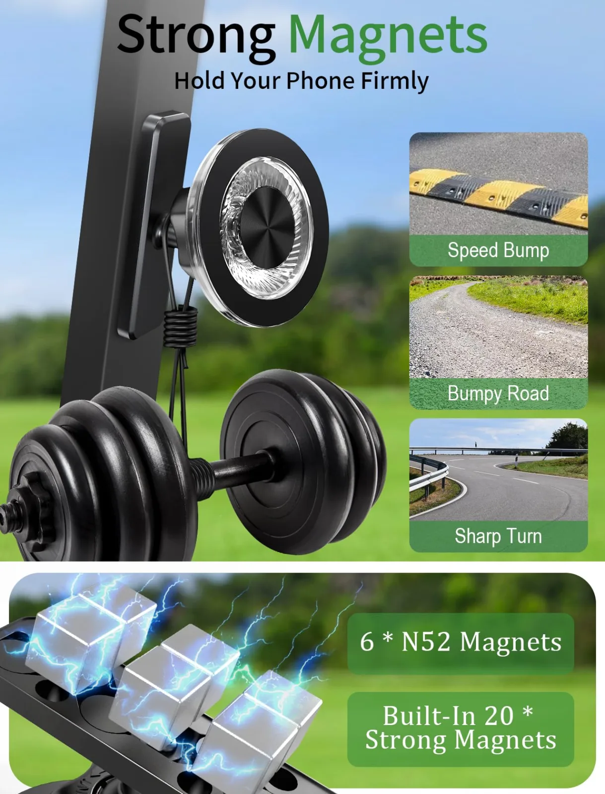 GBEAST PA006 Magnetic MagSafe Golf Cart Phone Holder for iPhone 12–17 image 2