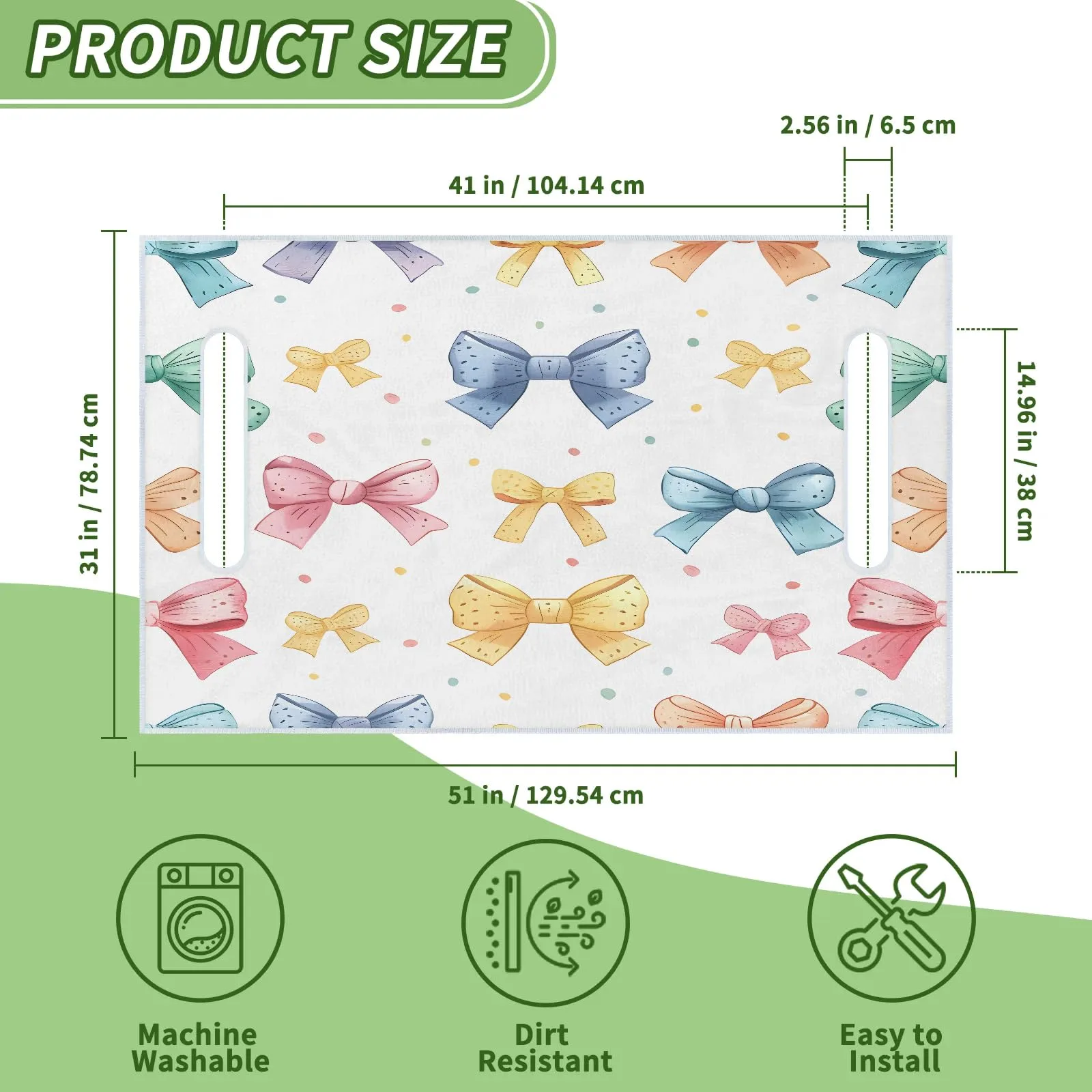 Tiveruda Kawaii Bow Knot 51" x 31" Golf Cart Seat Cover (Polyester) image 2