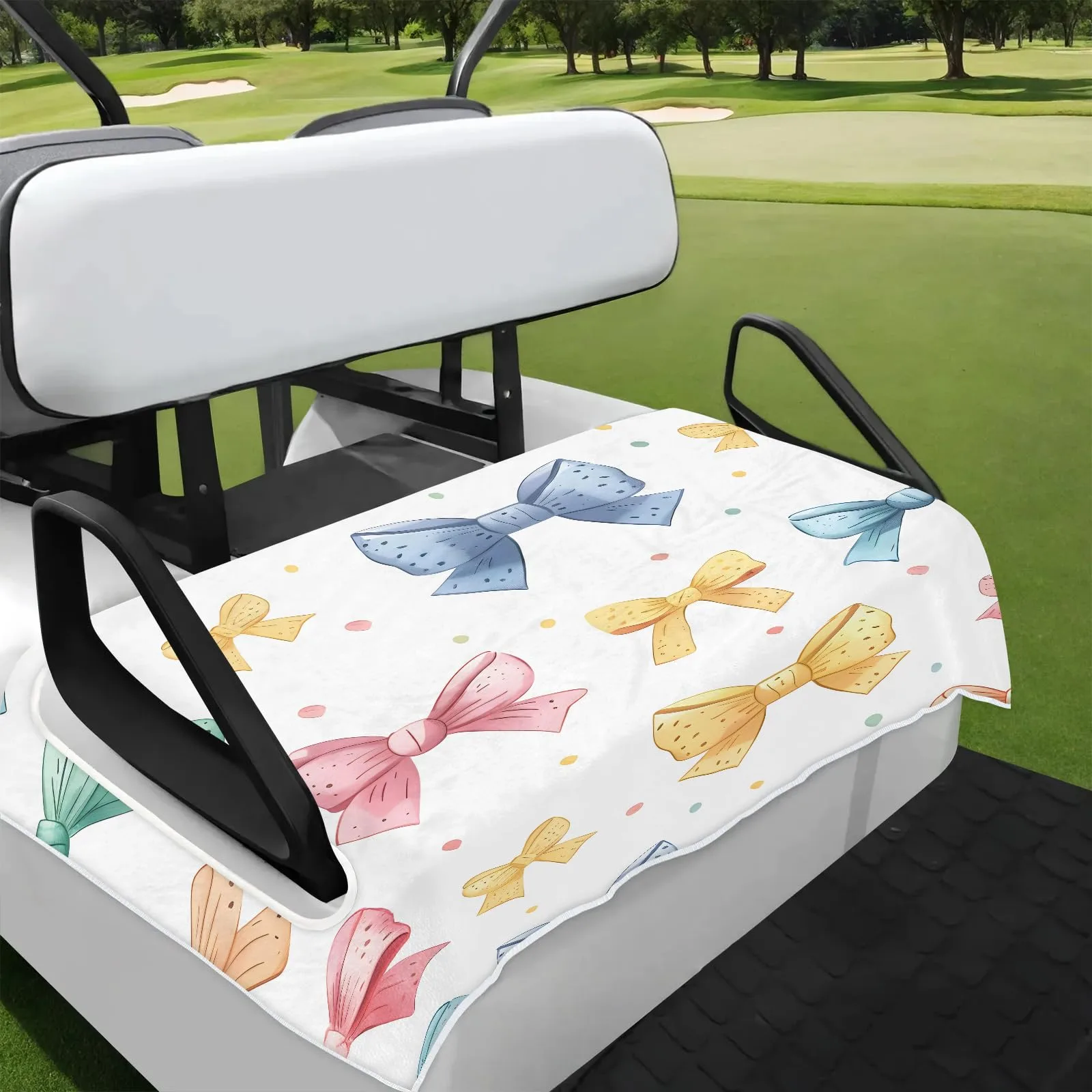 Tiveruda Kawaii Bow Knot 51" x 31" Golf Cart Seat Cover (Polyester)