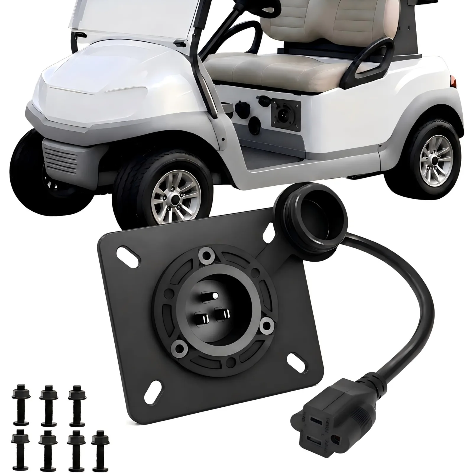 PolyEnergy E-Z-GO RXV 120V Charger Port Adapter (NEMA 5-15)