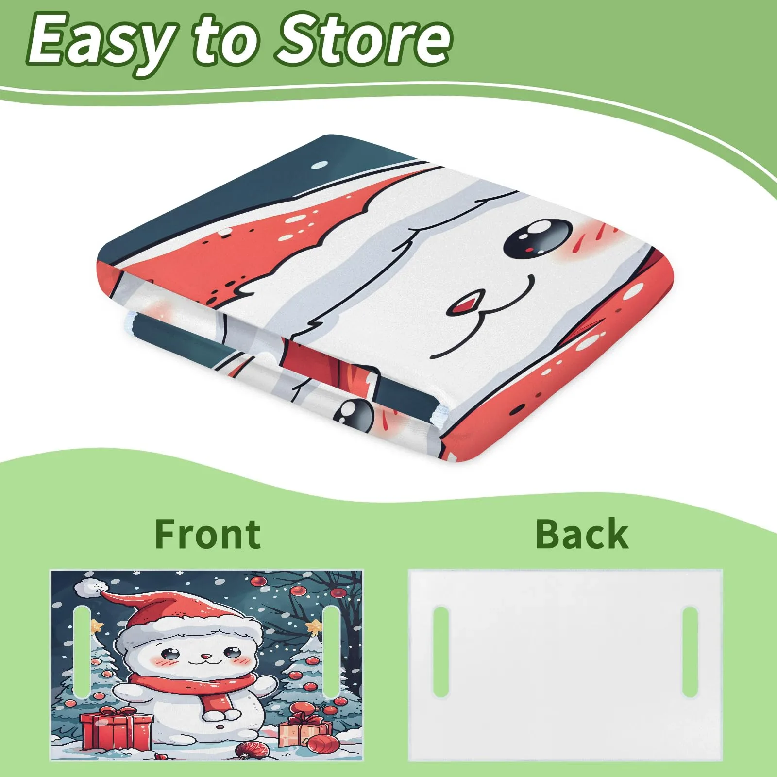 Tiveruda Snowman Golf Cart Seat Cover for Double Seats image 4