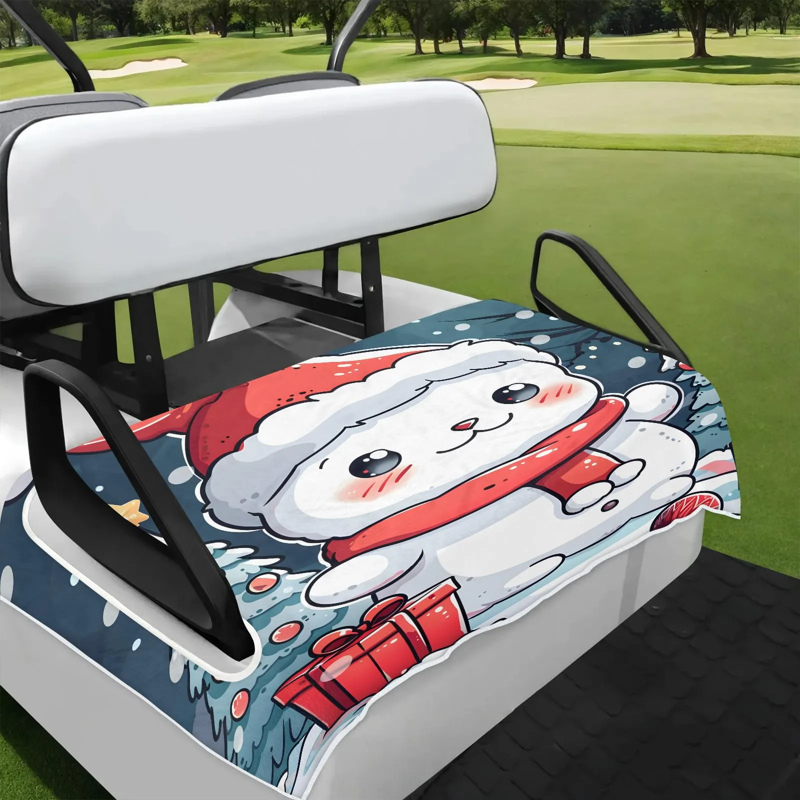 Tiveruda Snowman Golf Cart Seat Cover for Double Seats