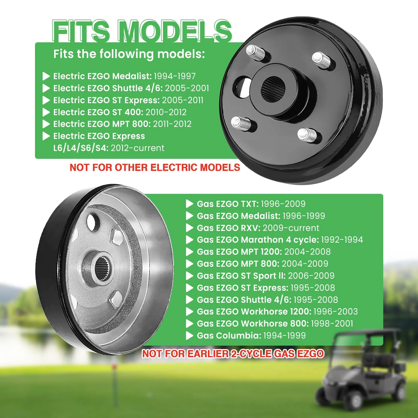 Cartalia TXTBD64 1-Inch 30-Tooth Golf Cart Brake Drums image 2