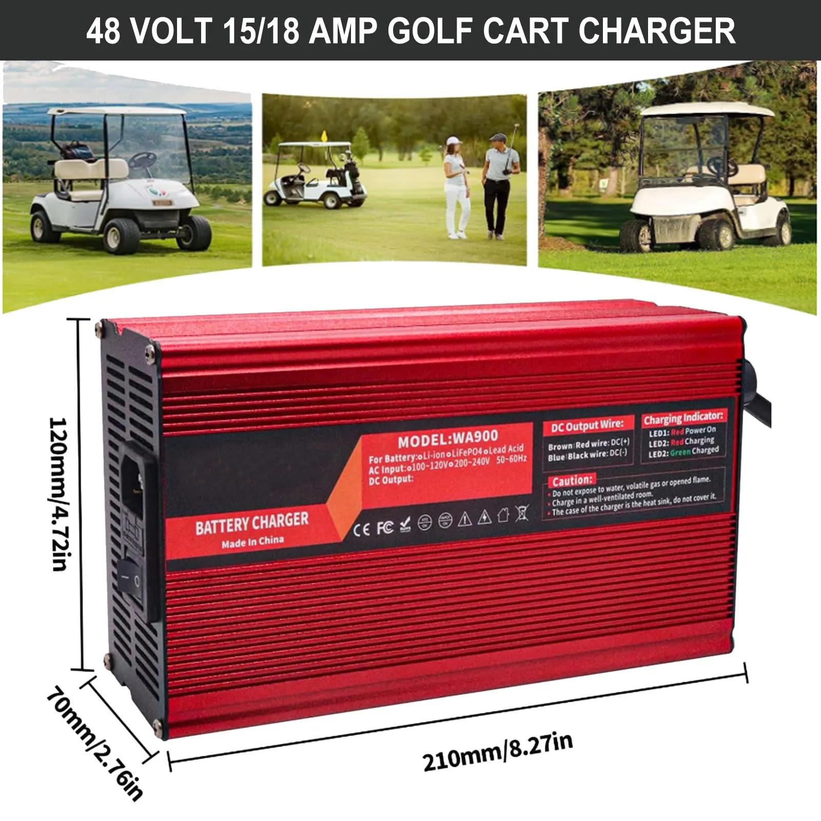 WJIANY 48V Golf Cart Battery Charger 66300734-48V15A-D image 2