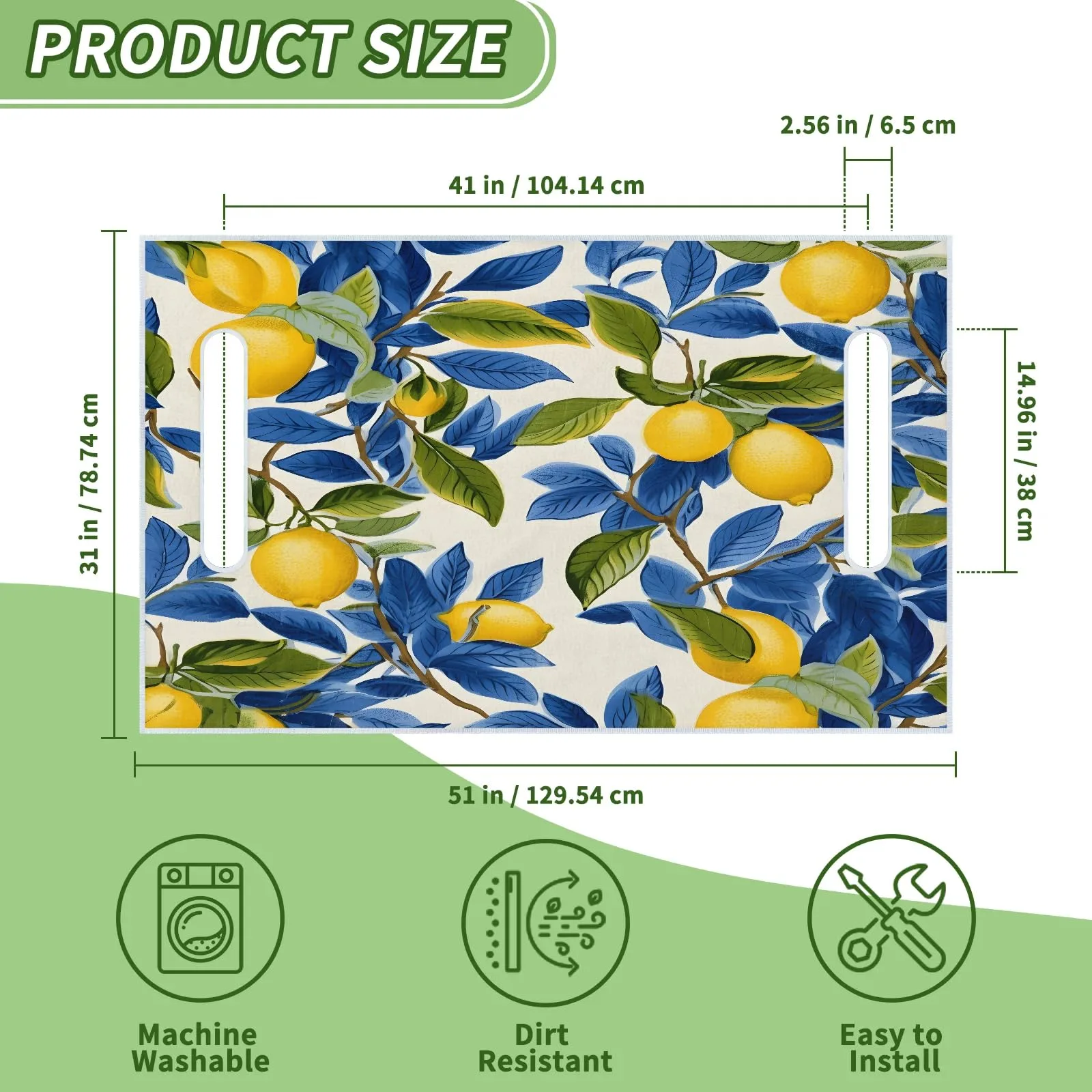 Tiveruda Lemon Golf Cart Seat Cover, 51 x 31 in image 2