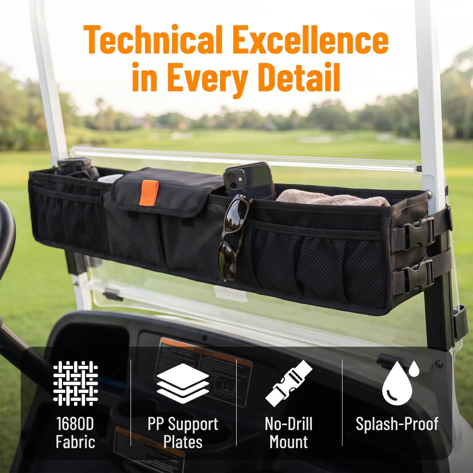 Generic Golf Cart Front Storage Tray Organizer CQSN-0001 image 4