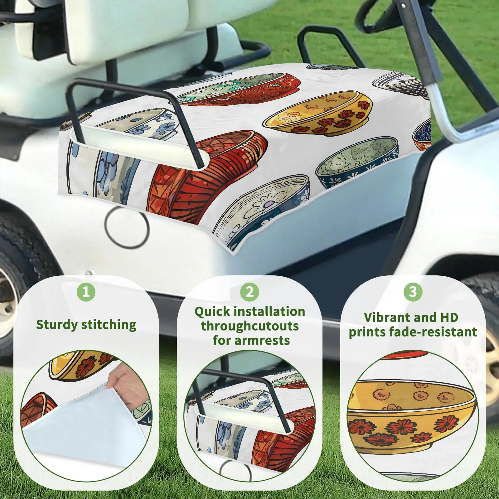 Tiveruda Golf Cart Seat Cover for Double Seats, 51 x 31 in image 3