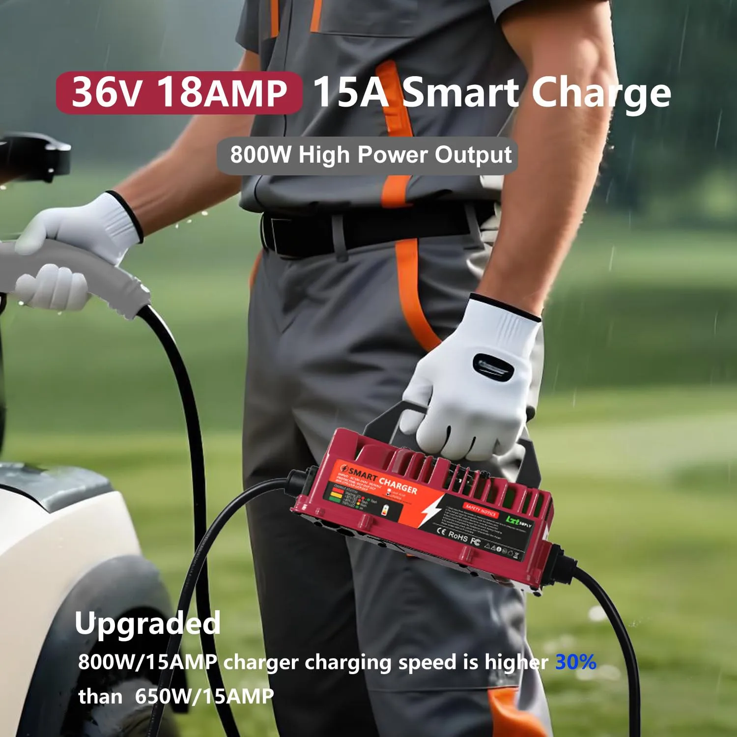 Lztsuply 36V 18A Charger for E-Z-GO TXT Golf Cart image 2