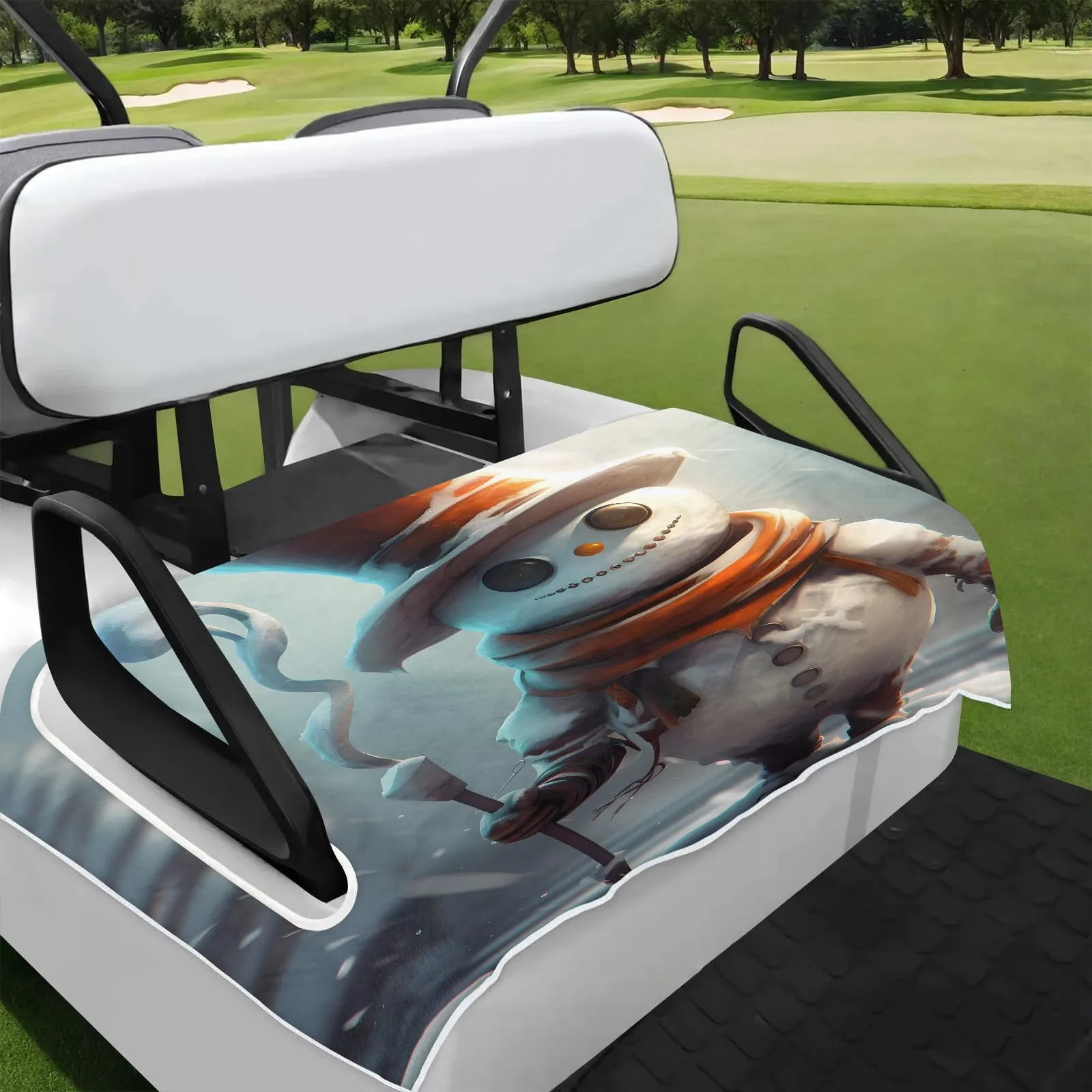 Tiveruda Snowman Golf Cart Seat Cover Blanket 51 x 31 in