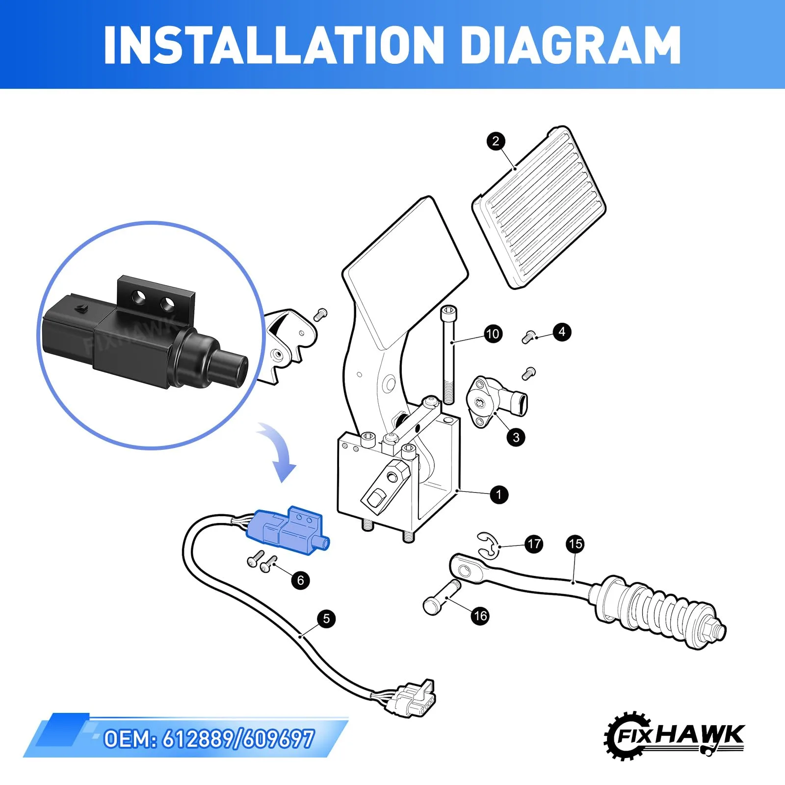 FIXHAWK Accelerator Pedal Switch for E-Z-GO RXV Golf Carts image 4