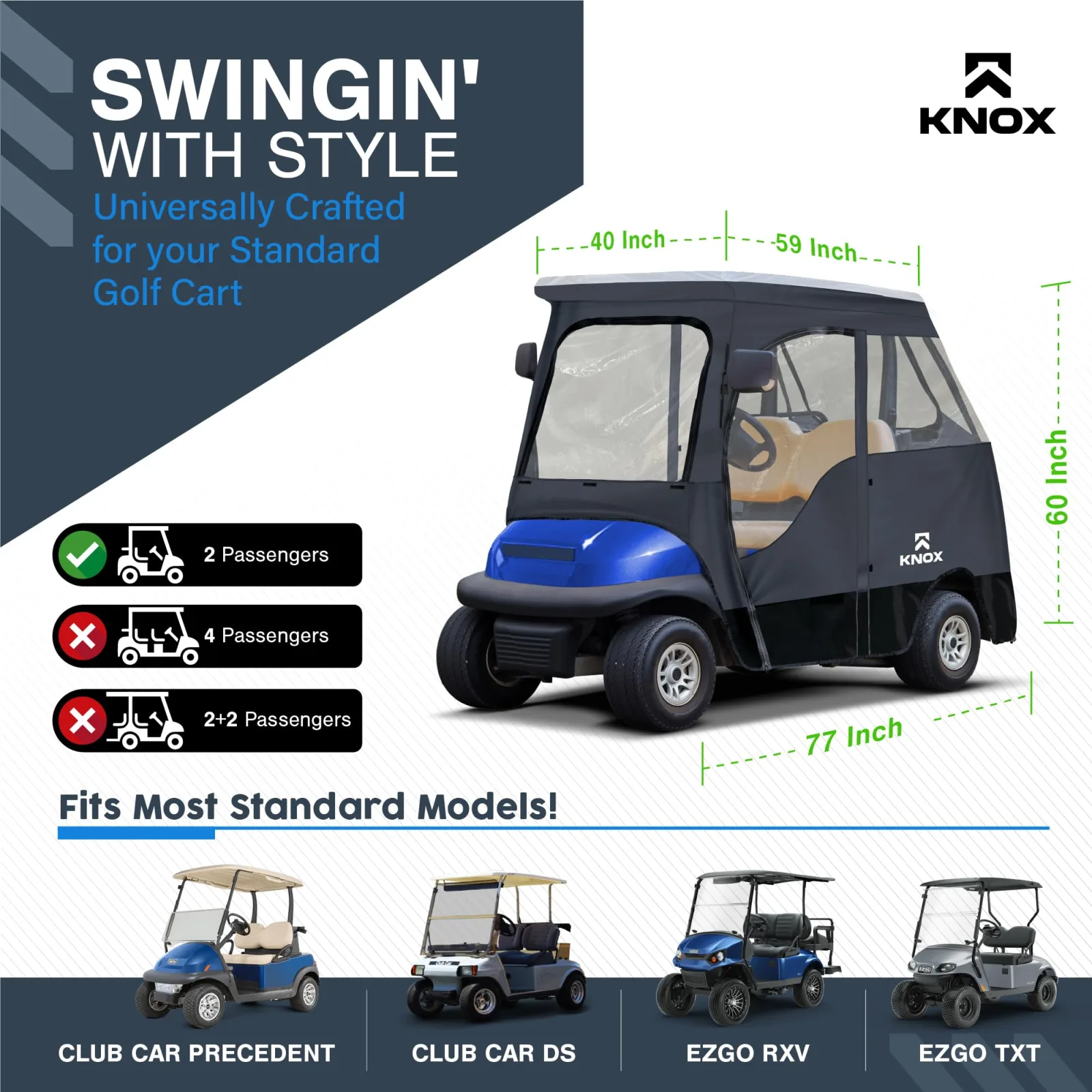 KNOX GLF035 Golf Cart Enclosure for Club Car and E-Z-GO image 2