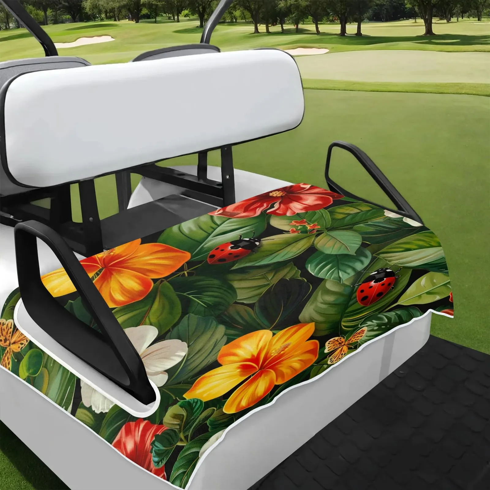 Tiveruda Tropical Floral Golf Cart Seat Cover 51 x 31 in