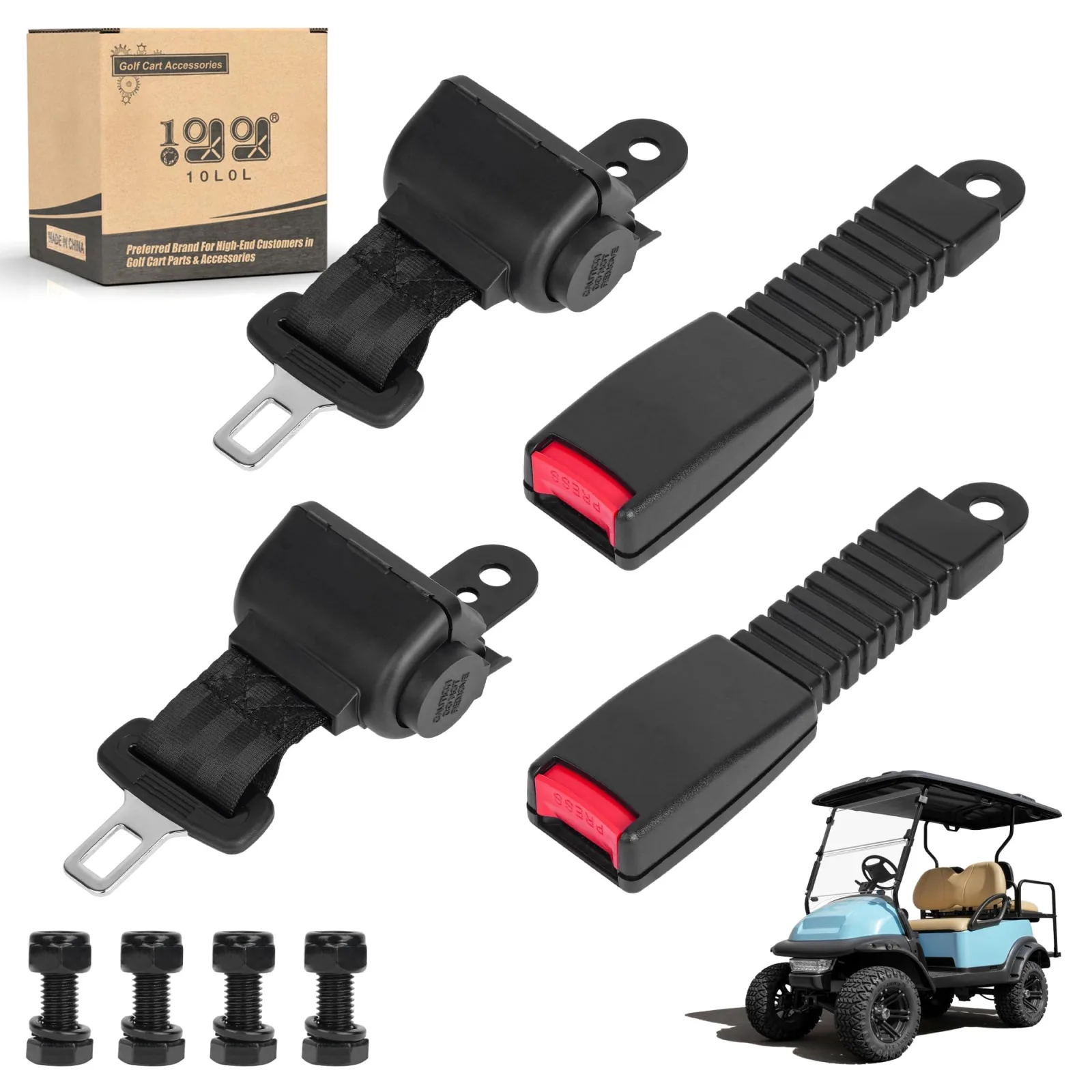 10L0L Retractable Golf Cart Seat Belt Kit