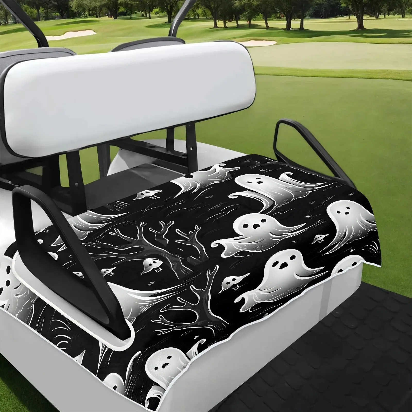 Tiveruda Halloween Boo Golf Cart Seat Cover, 51 x 31 in
