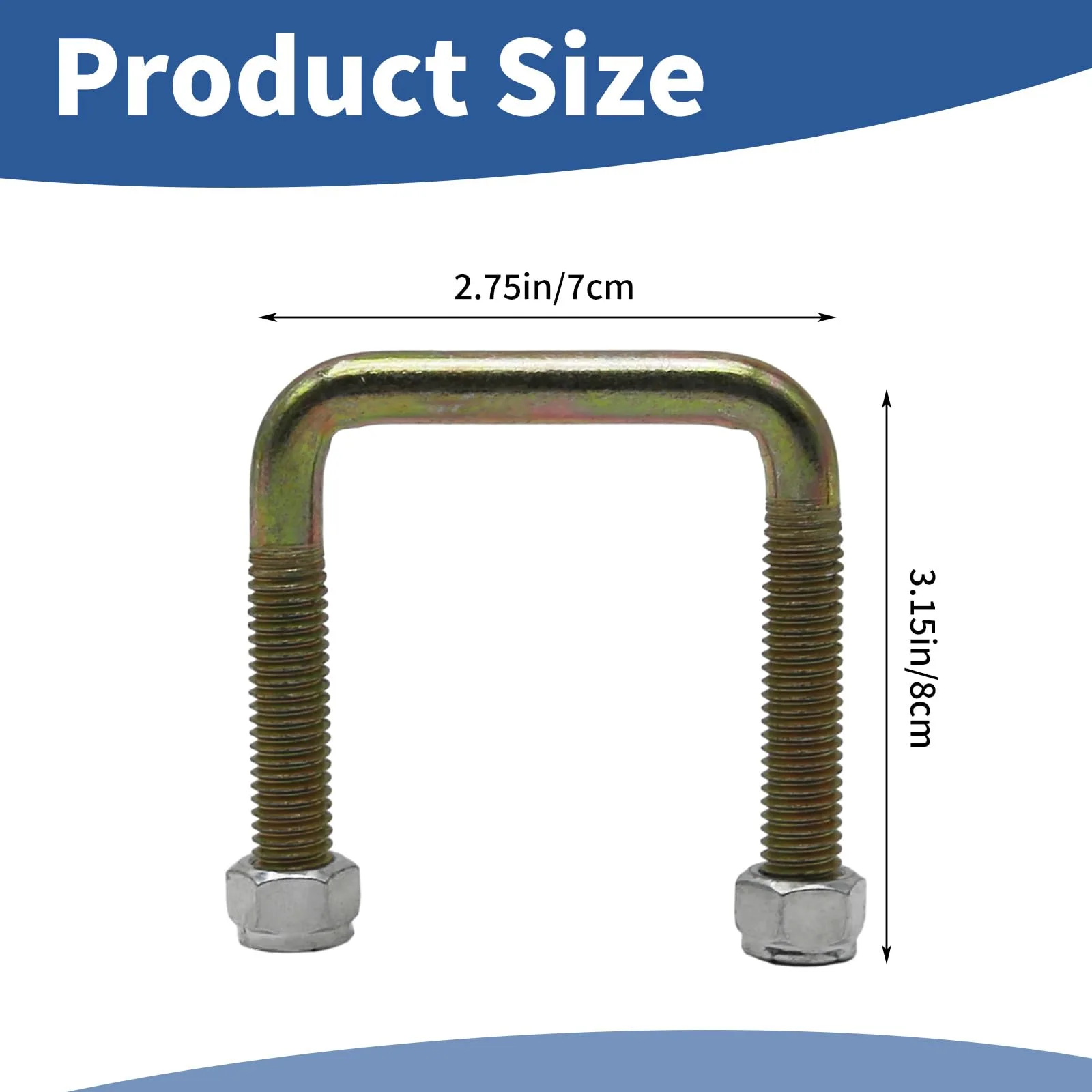 Aynaxcol Rear Leaf Spring U-Bolts for E-Z-GO TXT image 2