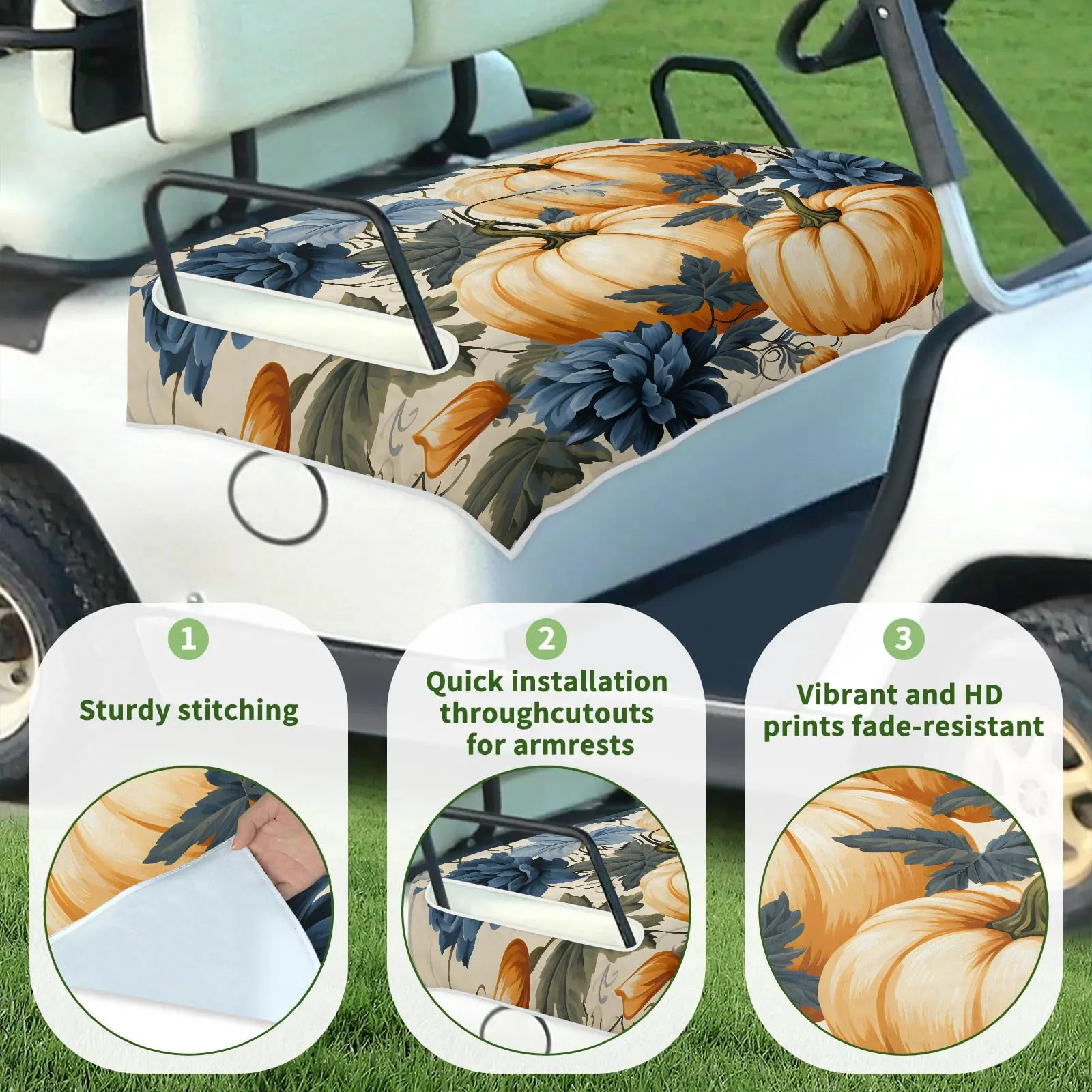 Tiveruda Halloween Pumpkin Golf Cart Seat Cover image 3