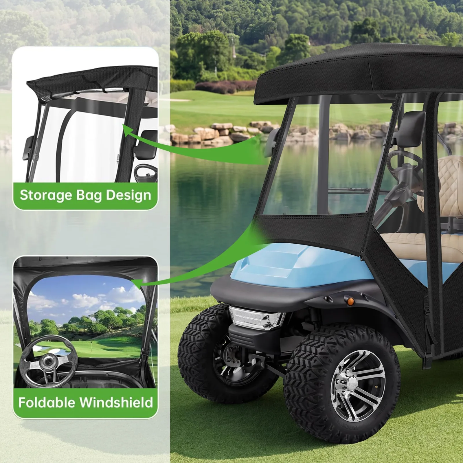 10L0L ACC-F55-L-SZ 2+2 Golf Cart Enclosure image 4