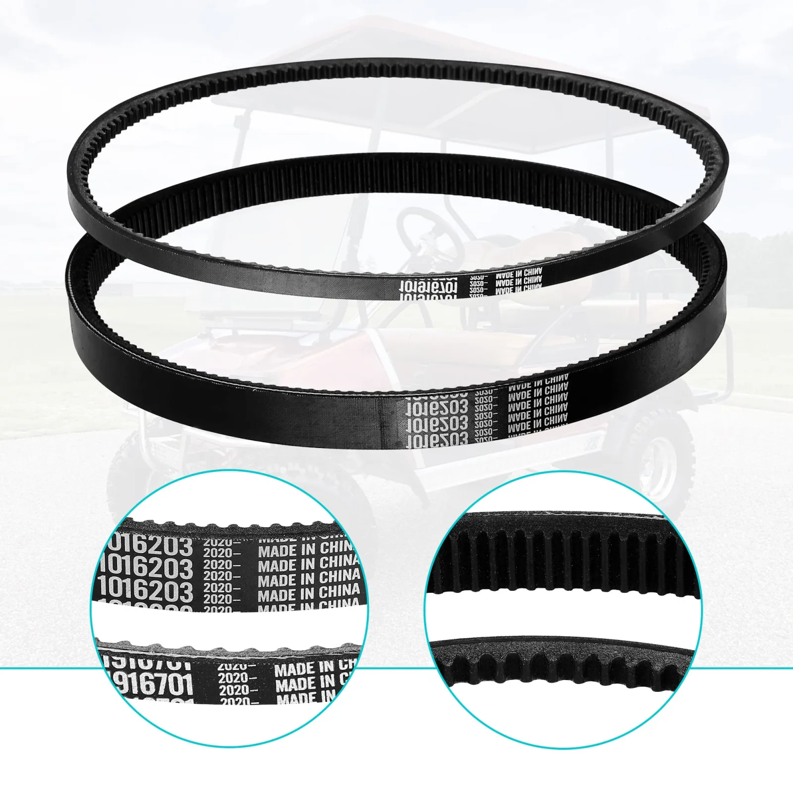 10L0L Club Car Drive and Starter Generator Belt Kit image 4