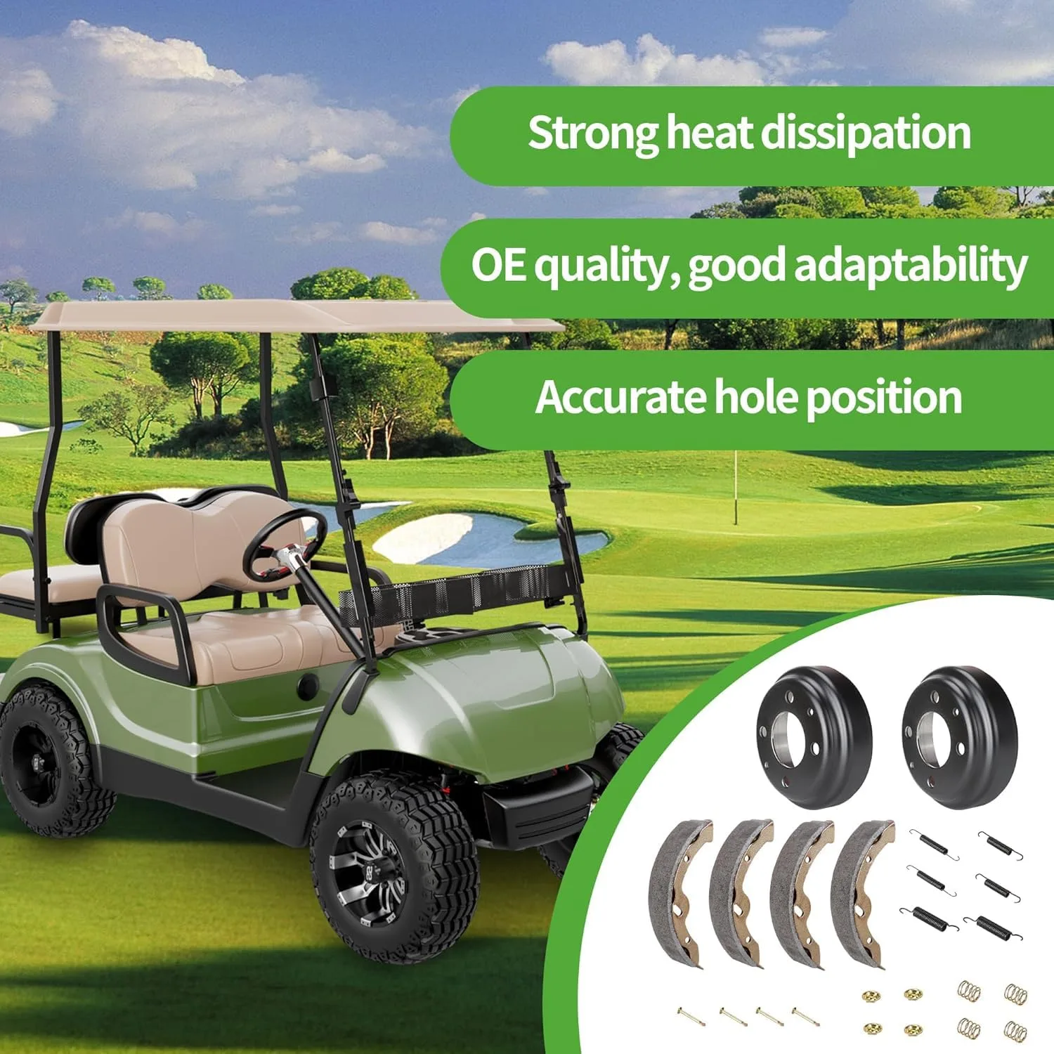 10L0L Yamaha Golf Cart Rear Brake Drum and Shoe Kit image 3