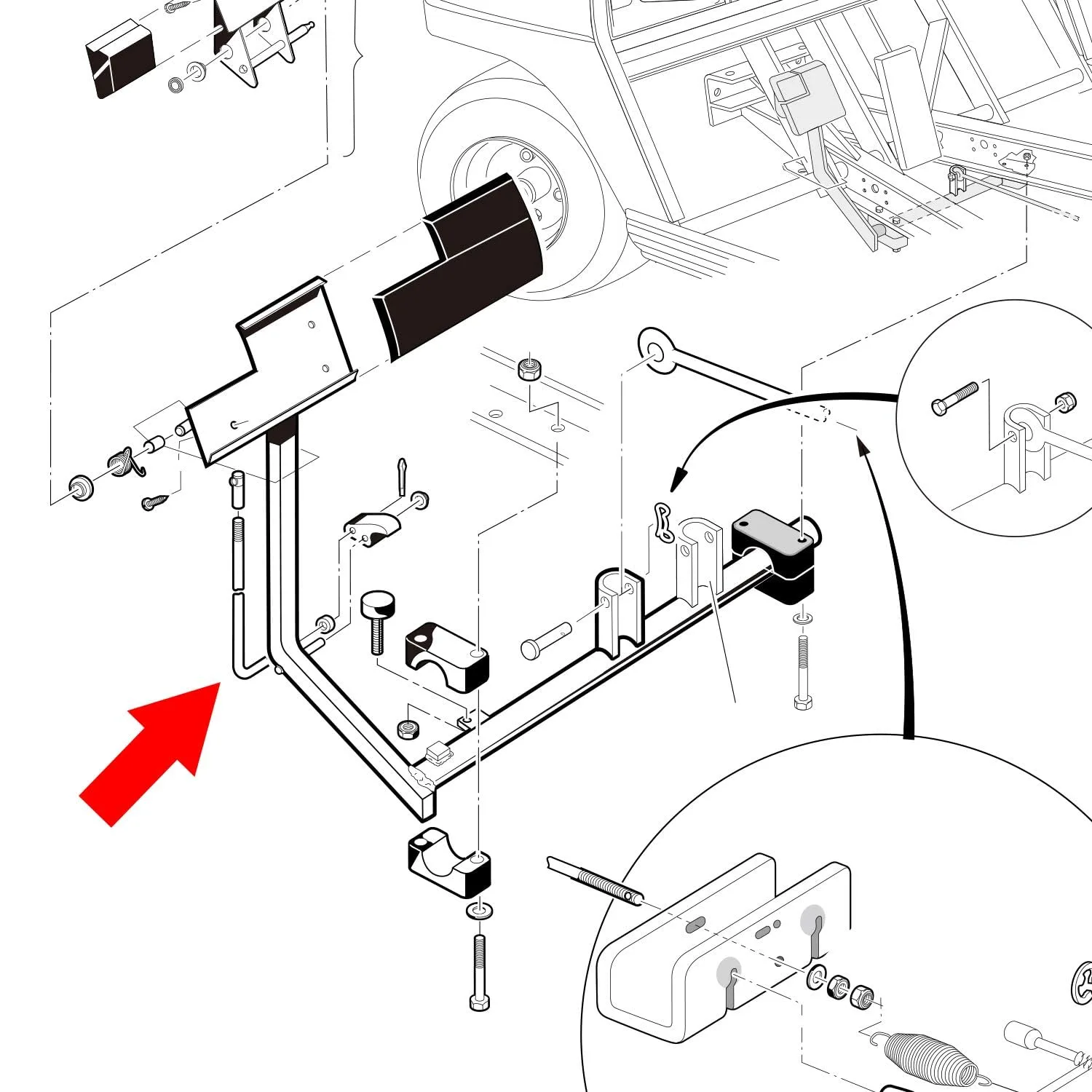 10L0L Park Brake Latch Kit for Club Car DS and Carryall image 4