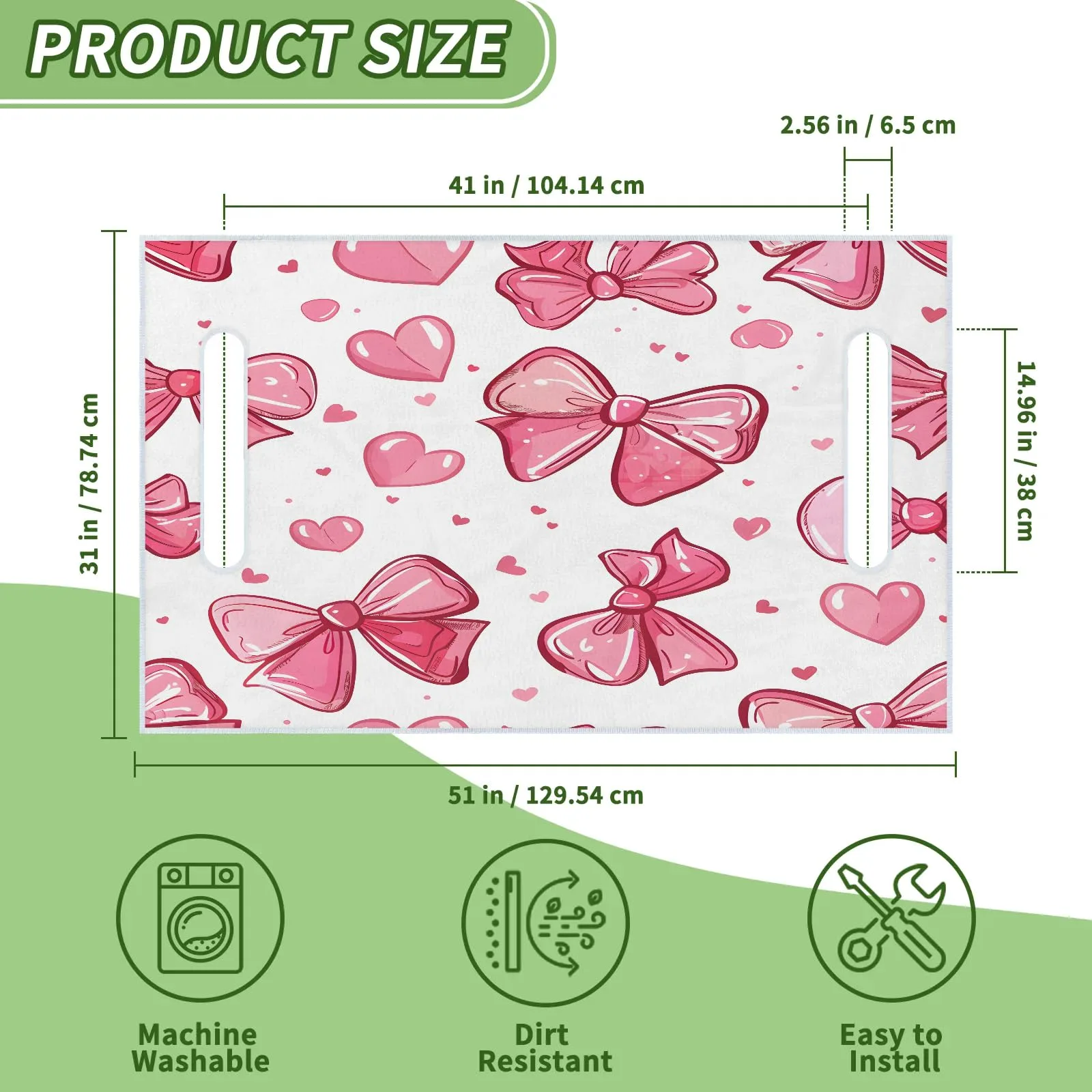 Tiveruda Pink Bow Knot Golf Cart Seat Cover 51 x 31 in image 2