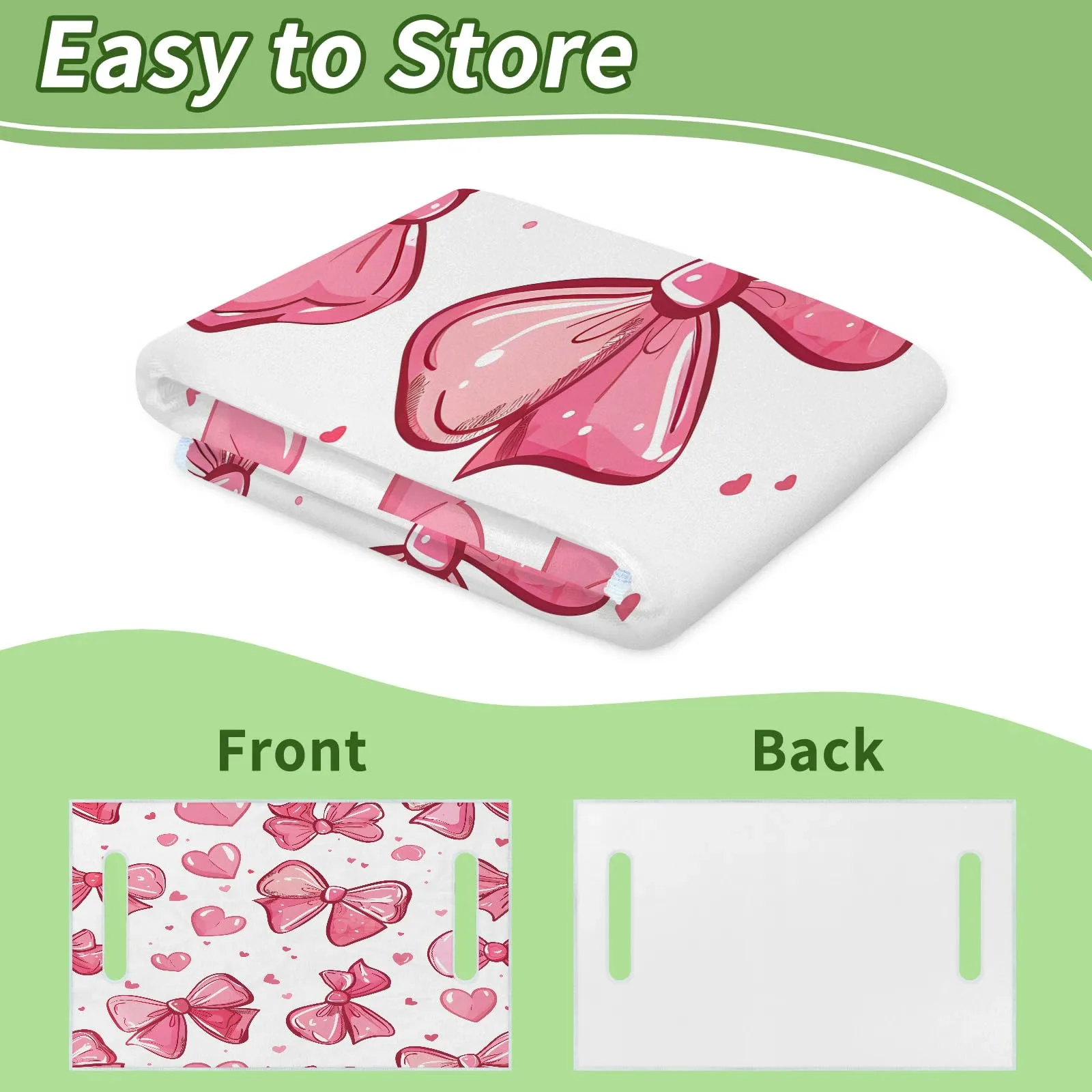 Tiveruda Pink Bow Knot Golf Cart Seat Cover 51 x 31 in image 4