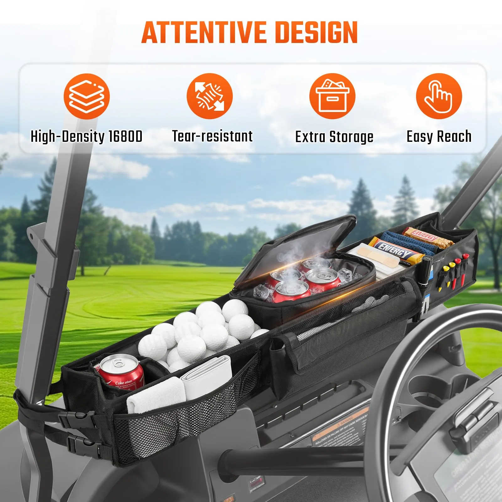 CLUBRALLY Golf Cart Front Storage Basket with 5L Cooler image 2