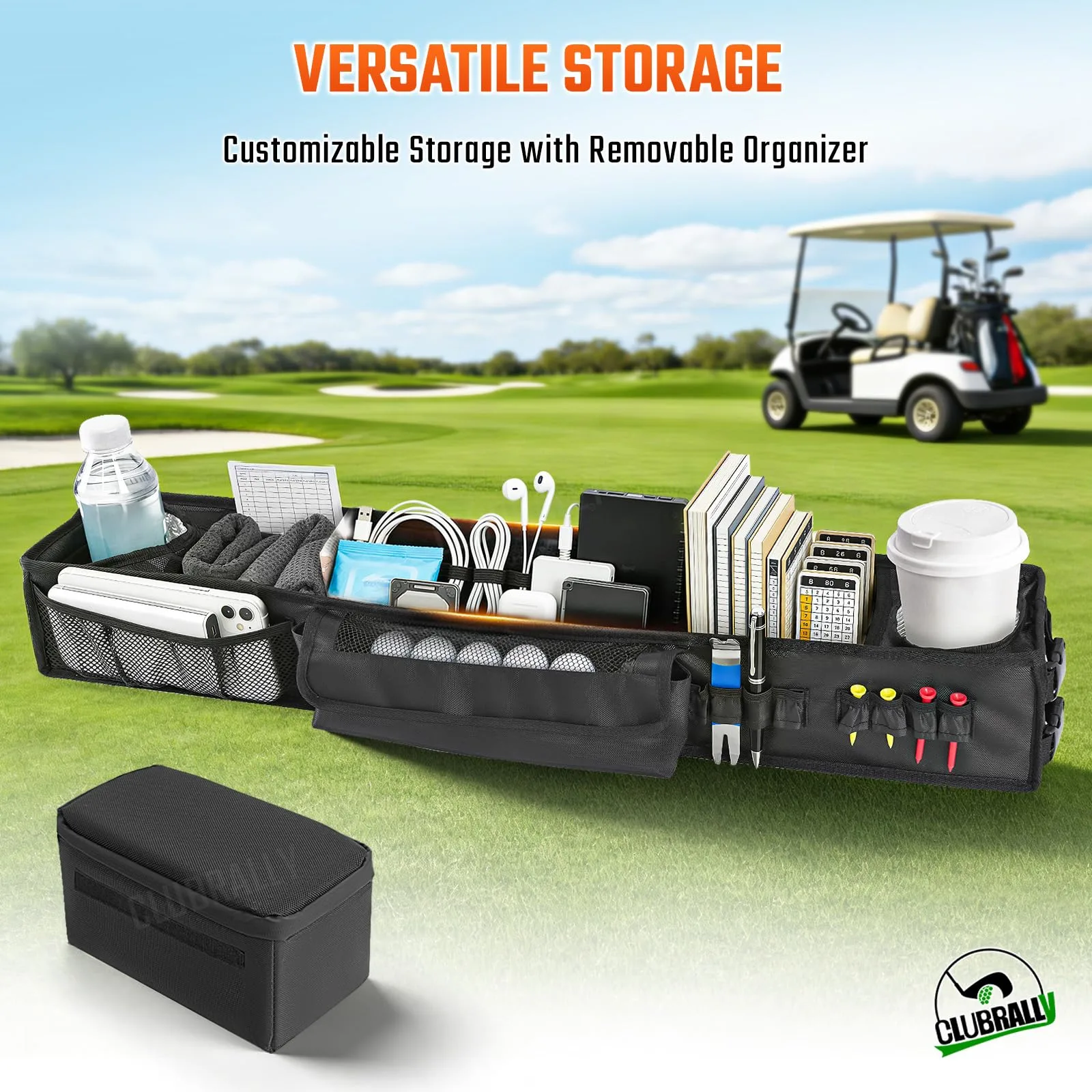 CLUBRALLY Golf Cart Front Storage Basket with 5L Cooler image 3