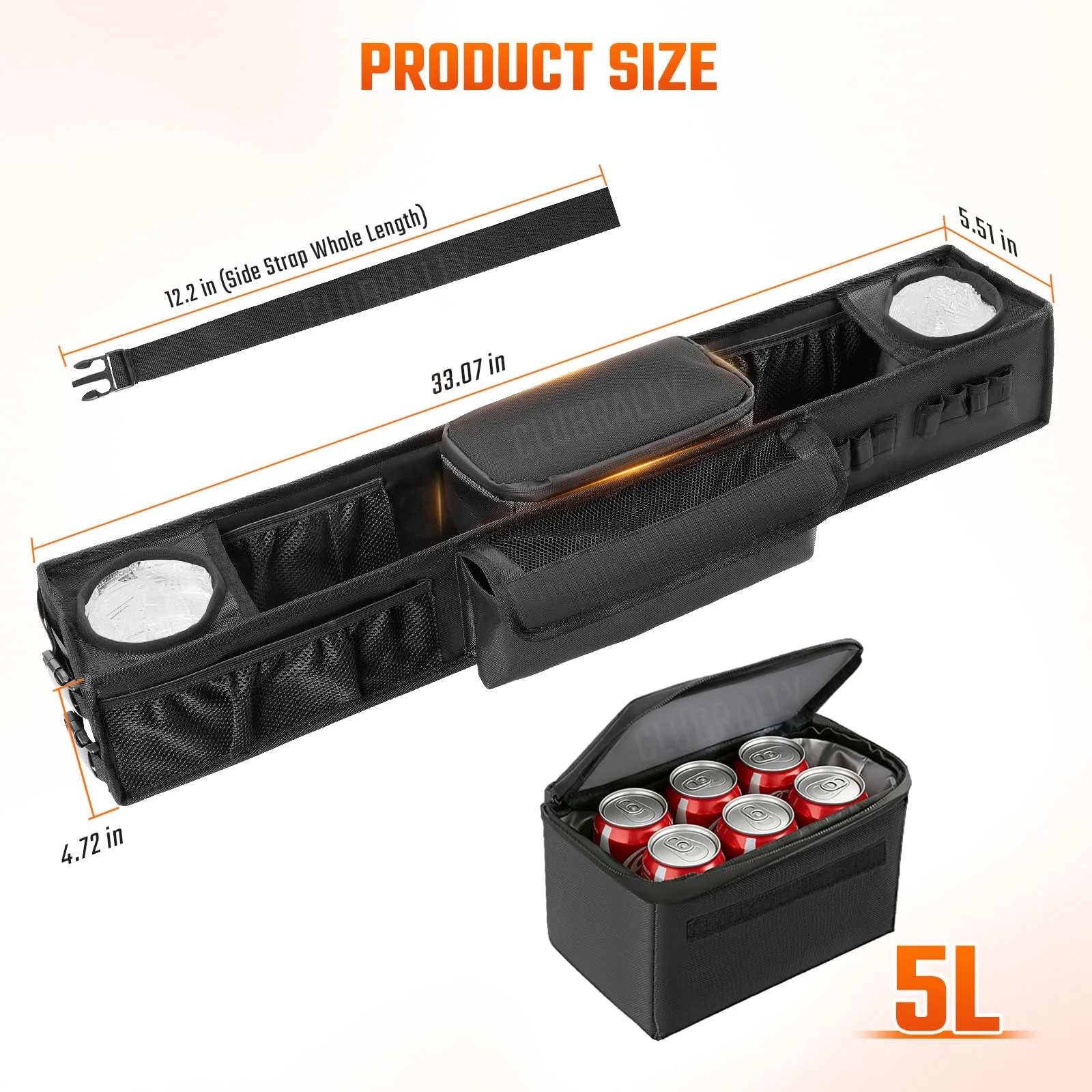 CLUBRALLY Golf Cart Front Storage Basket with 5L Cooler image 4