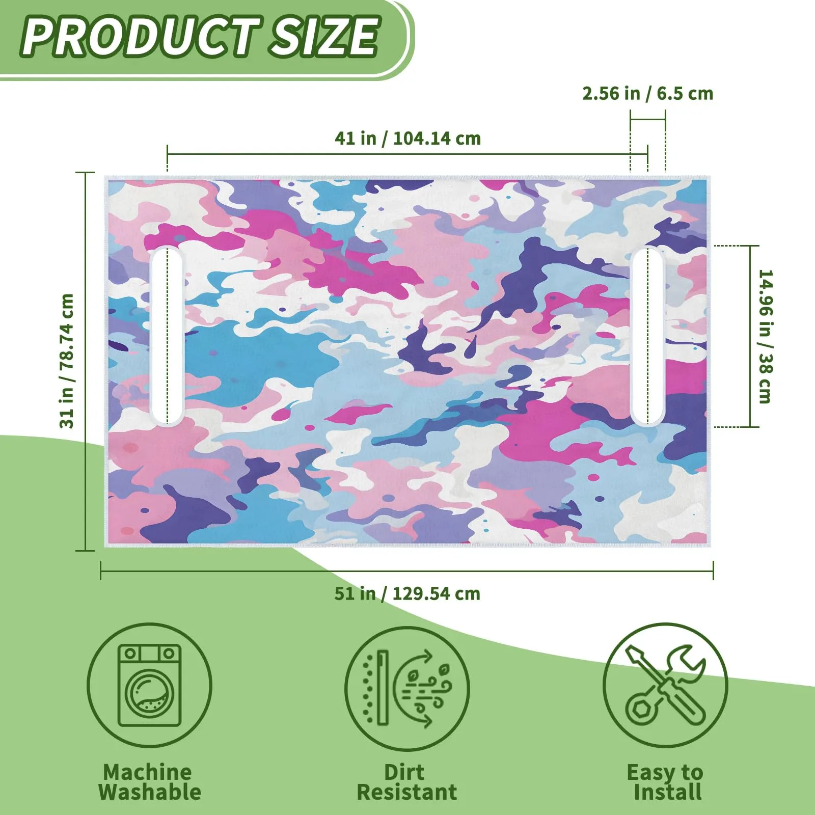 Tiveruda Pink Camouflage Golf Cart Seat Cover 51" x 31" image 2