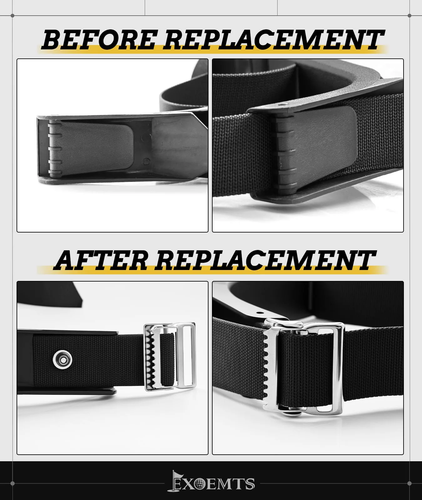 EXOEMTS Golf Cart Bag Strap Buckle Kit for E-Z-GO, Club Car & Yamaha image 4