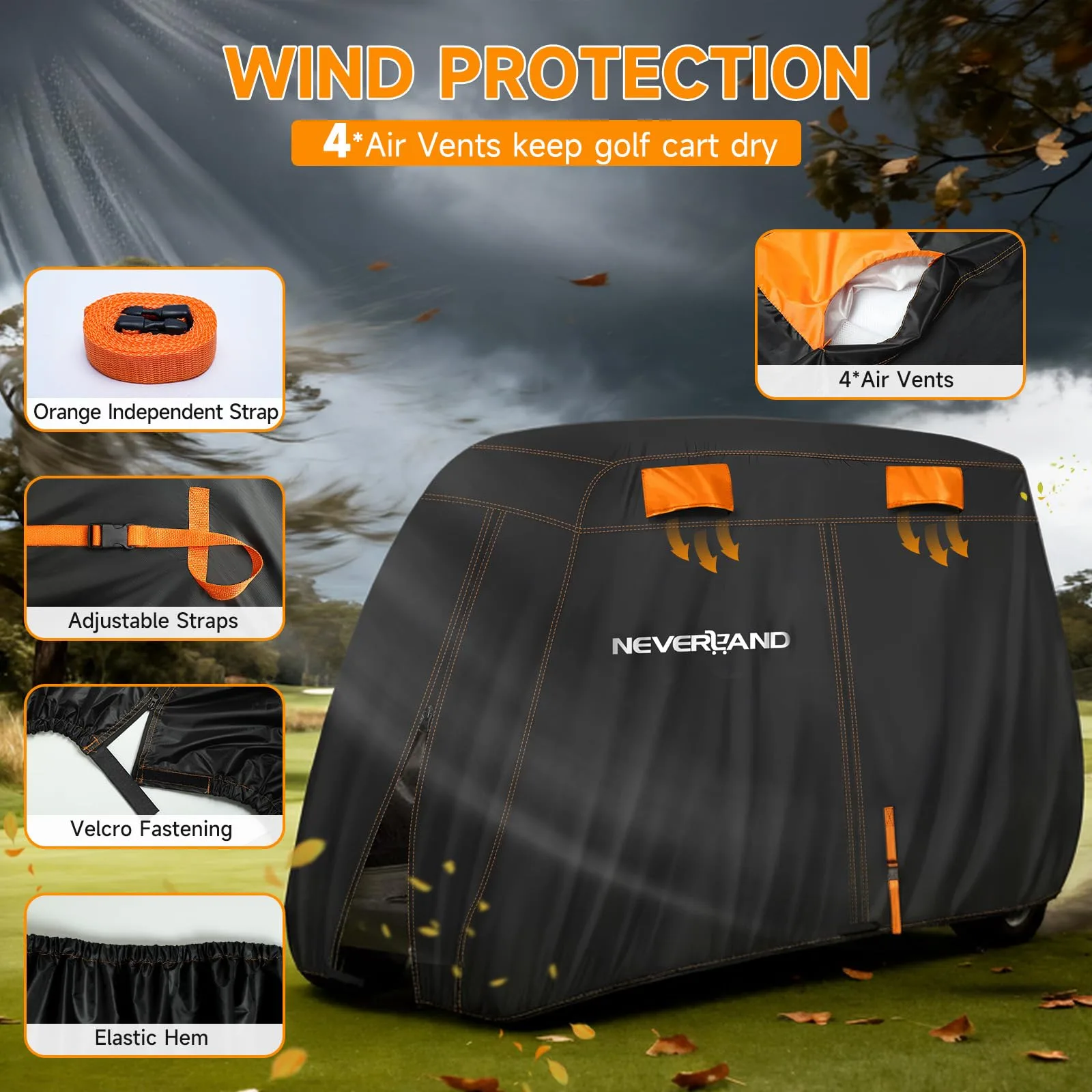 NEVERLAND A319-06-B 4-Passenger Golf Cart Cover image 3