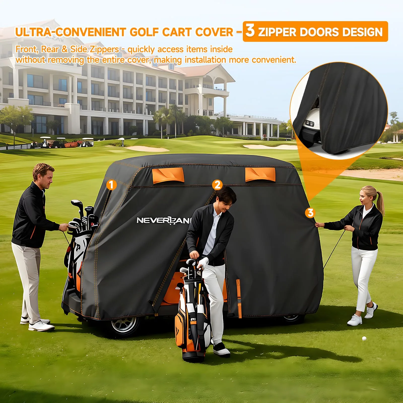 NEVERLAND A319-06-B 4-Passenger Golf Cart Cover image 4