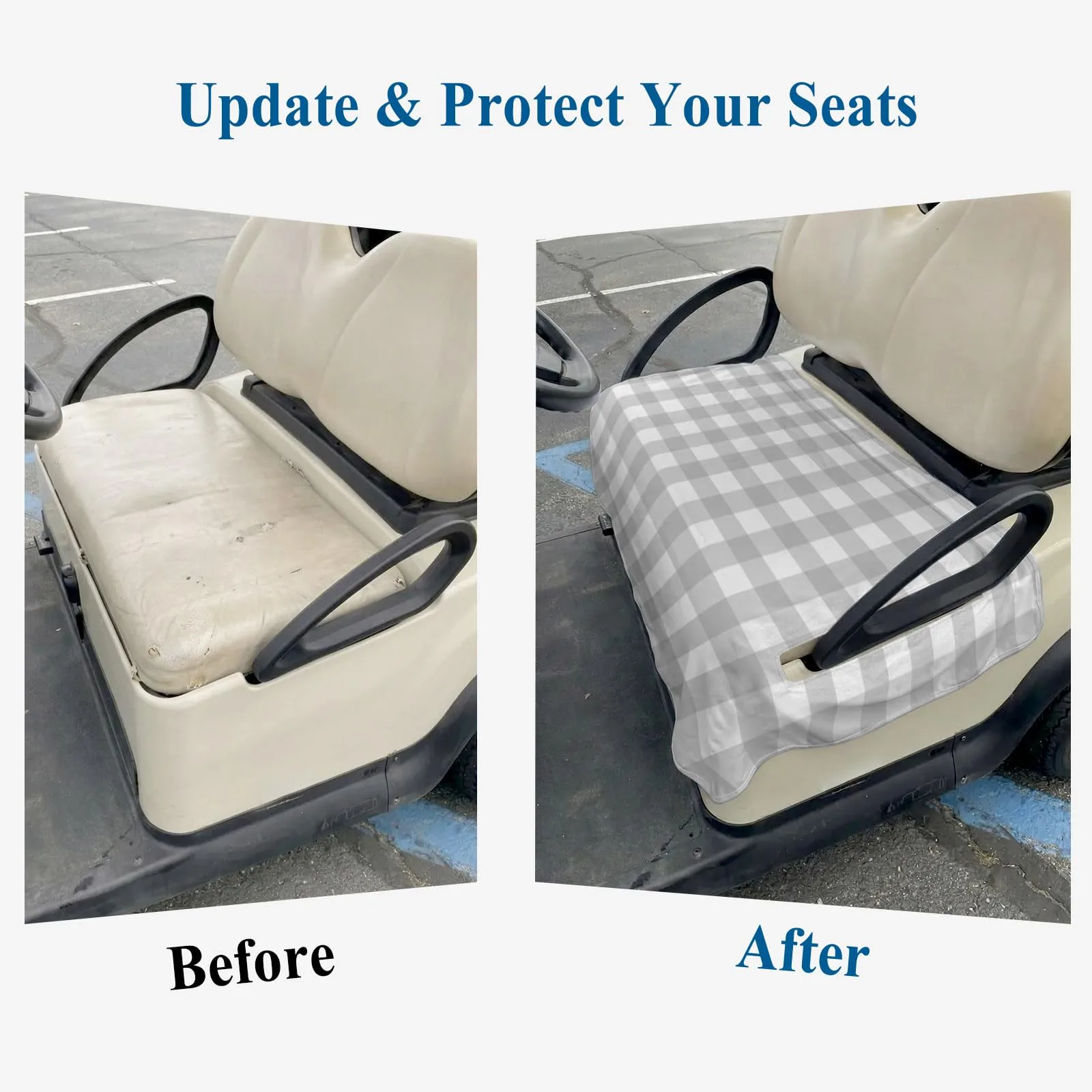 LooPoP Gray Microfiber Golf Cart Seat Cover image 4