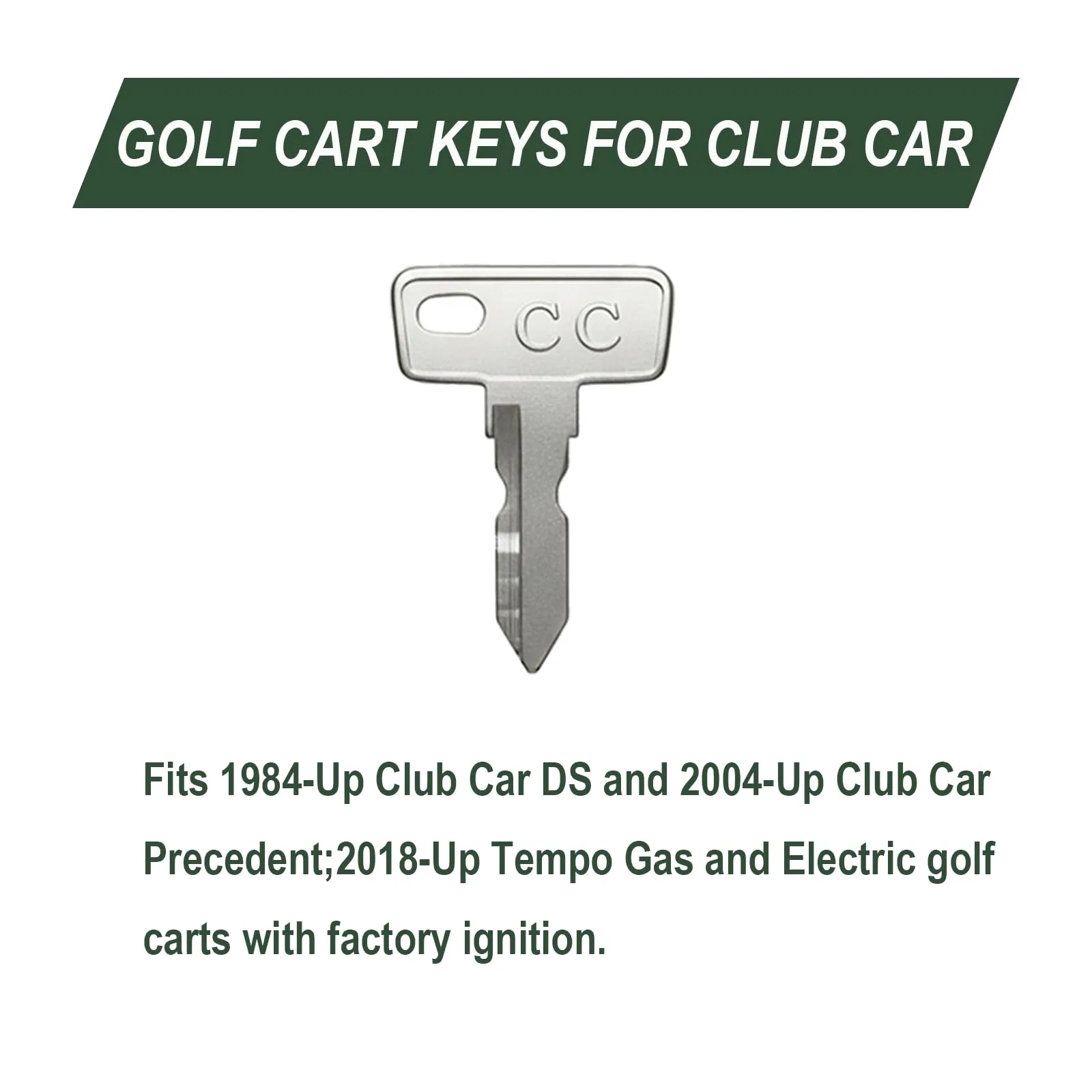 Hather GCK03 Club Car Golf Cart Replacement Ignition Keys image 3