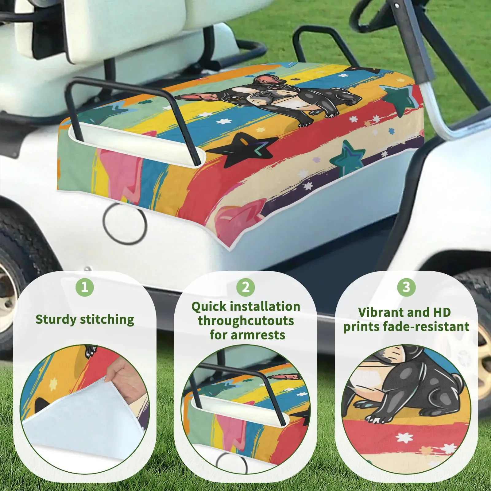 Tiveruda Golf Cart Seat Cover for Double Seats, 51 x 31 in image 3