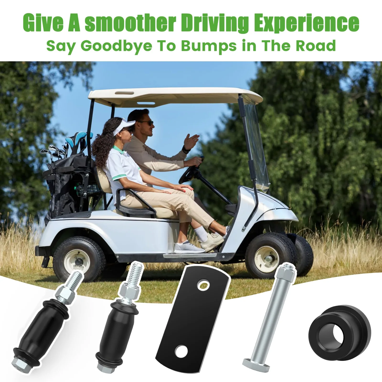10L0L Rear Leaf Spring Bushing Kit for E-Z-GO TXT image 3