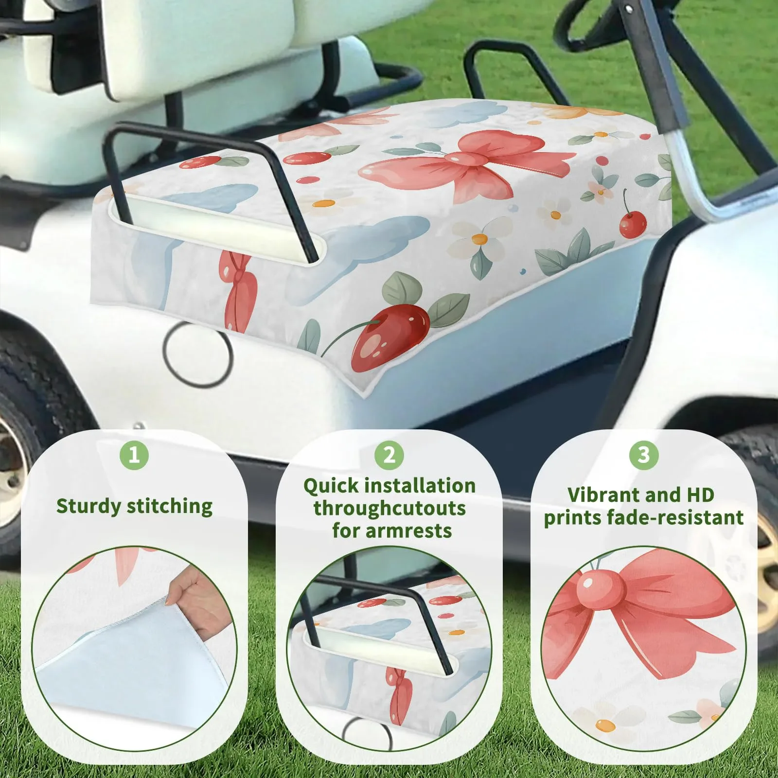 Tiveruda Golf Cart Seat Cover for Double Seats, 51 x 31 in image 3