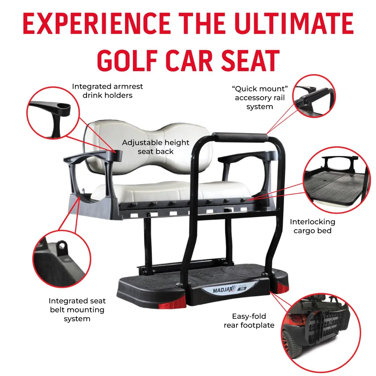 MADJAX Genesis 250 Rear Seat Kit for Club Car DS image 2