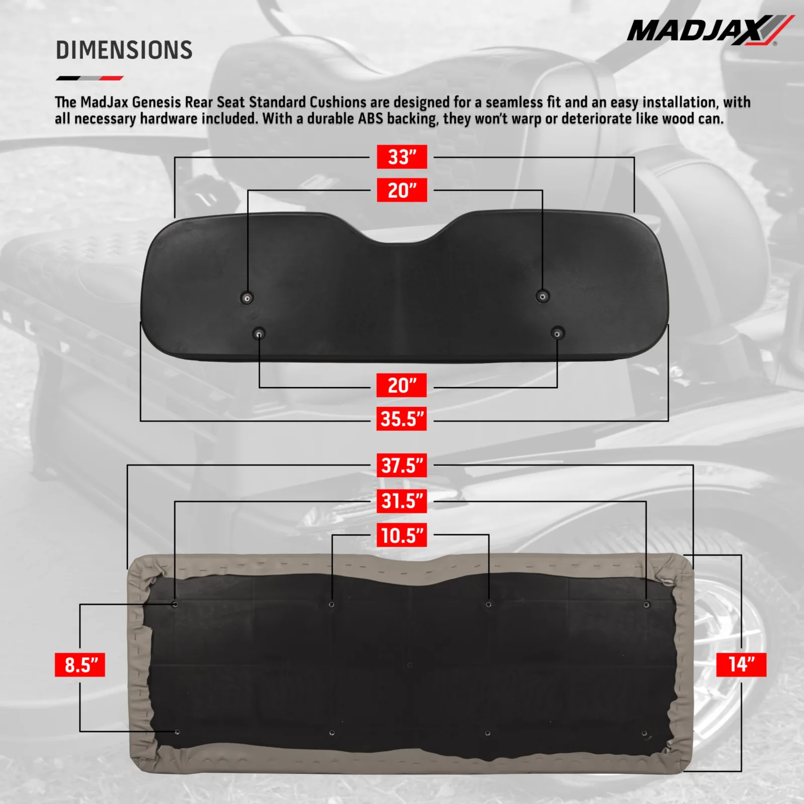 MADJAX Genesis 250 Rear Seat Kit for Club Car DS image 3
