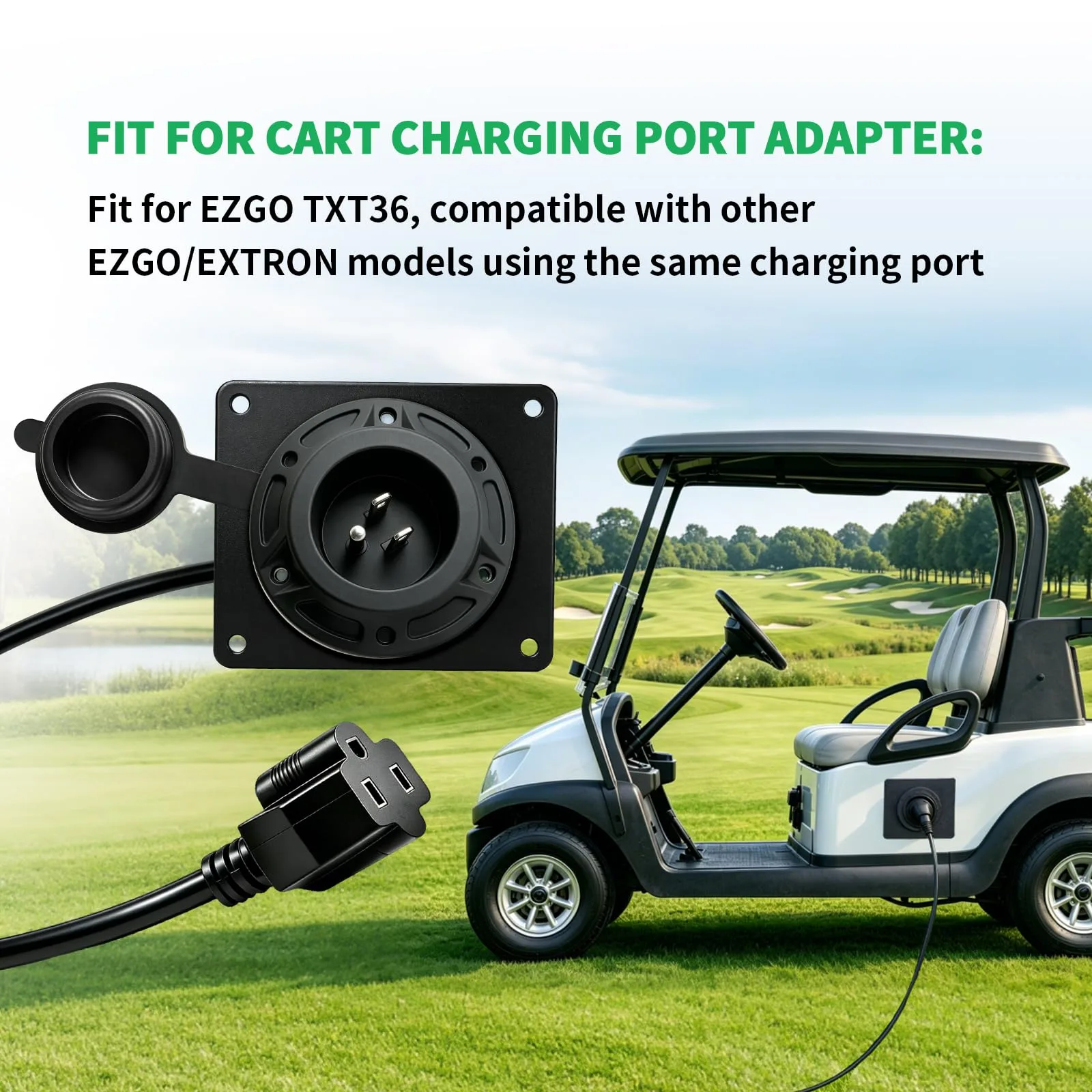 XiYinKJ 120V Golf Cart Charging Port Adapter for E-Z-GO TXT36 image 4