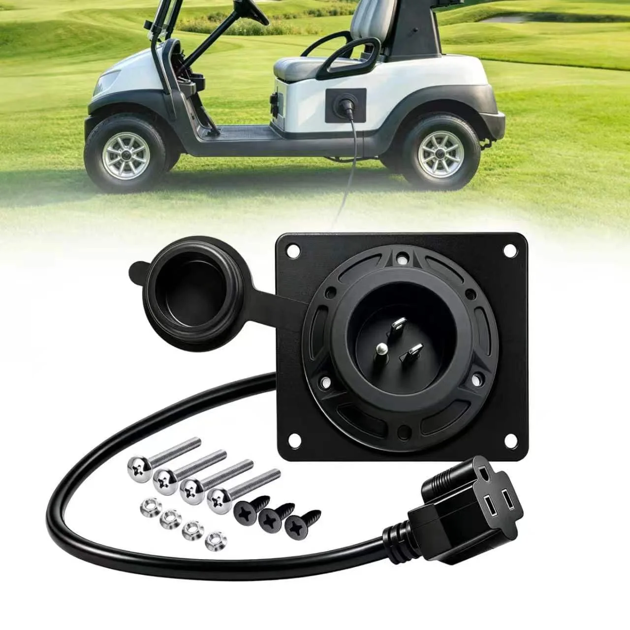 XiYinKJ 120V Golf Cart Charging Port Adapter for E-Z-GO TXT36