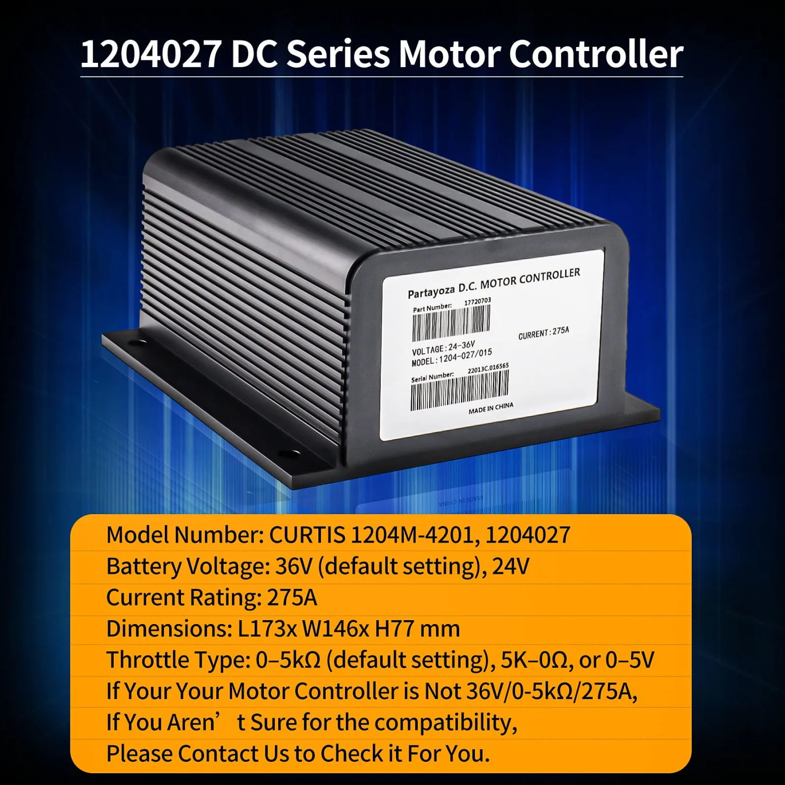 Cotether 1204M-4201 36V Golf Cart Motor Controller image 3