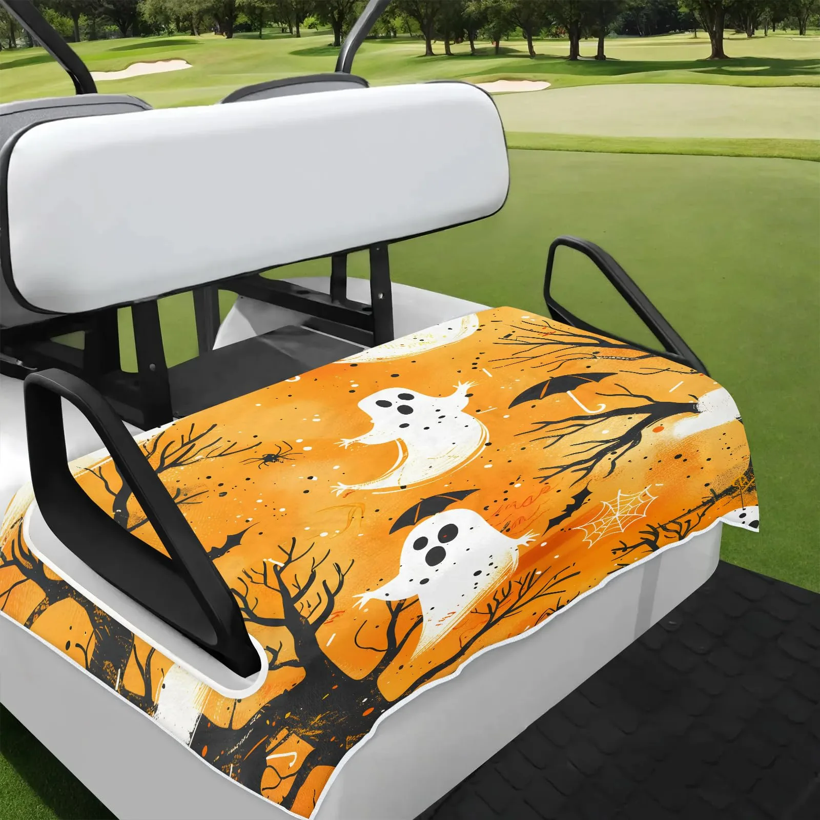 Tiveruda Halloween Ghost Golf Cart Seat Cover, 51 x 31 in