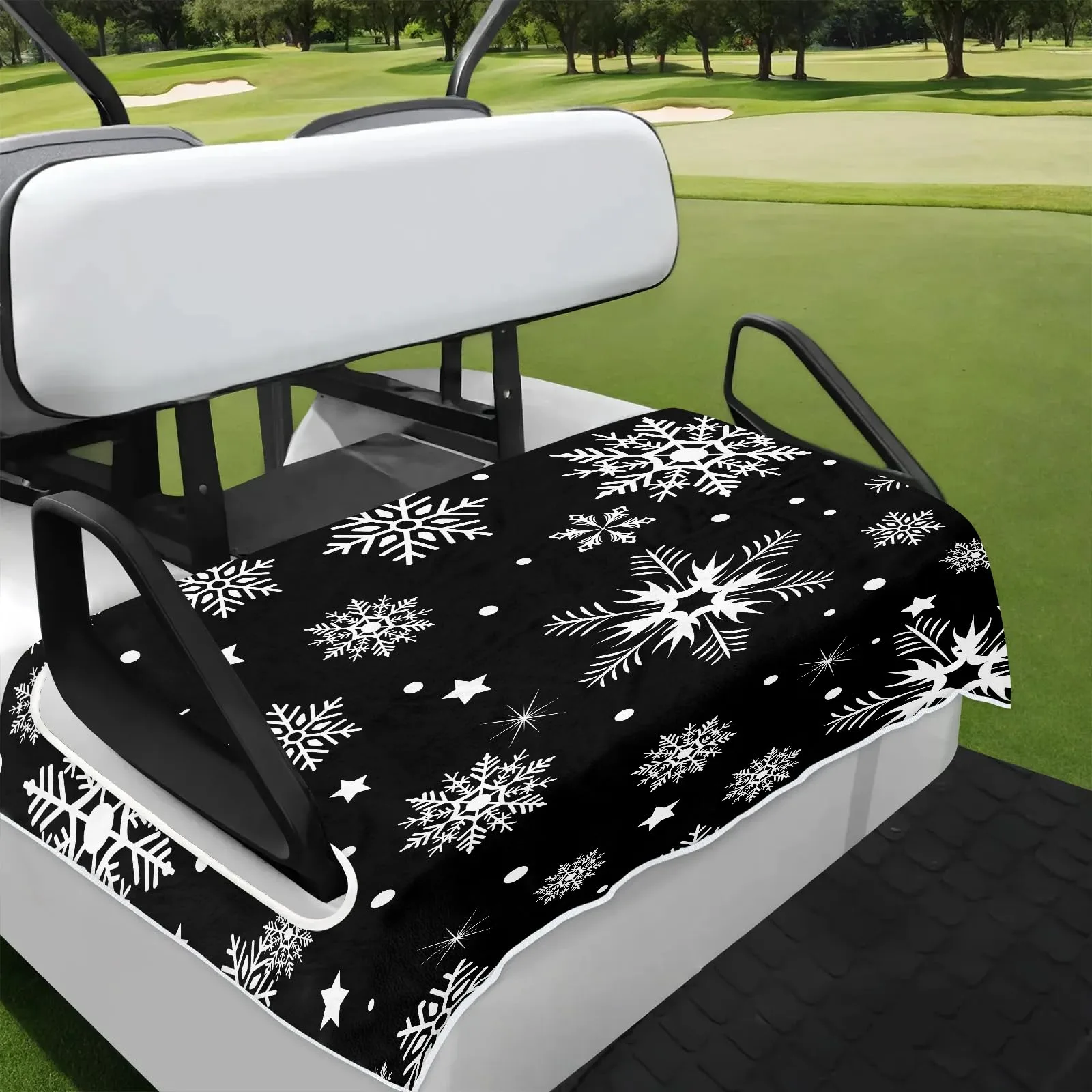 Tiveruda Christmas Snowflake Golf Cart Seat Cover