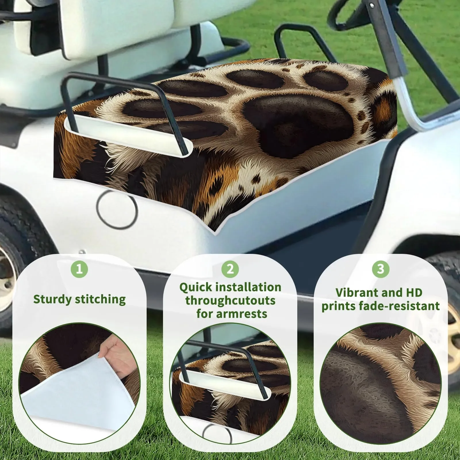 Tiveruda Golf Cart Seat Cover for Double Seats 51 x 31 in image 3