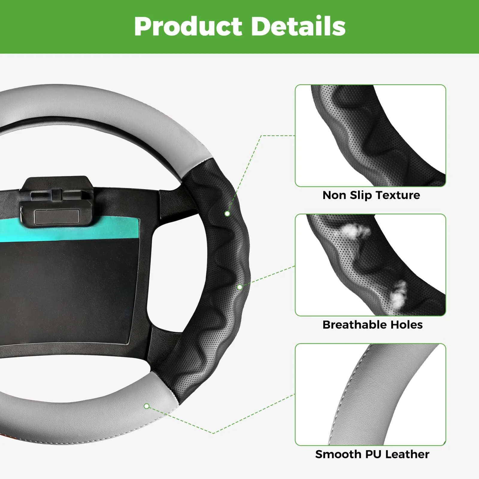 10L0L 14-Inch Golf Cart Steering Wheel Cover 00539-A image 2